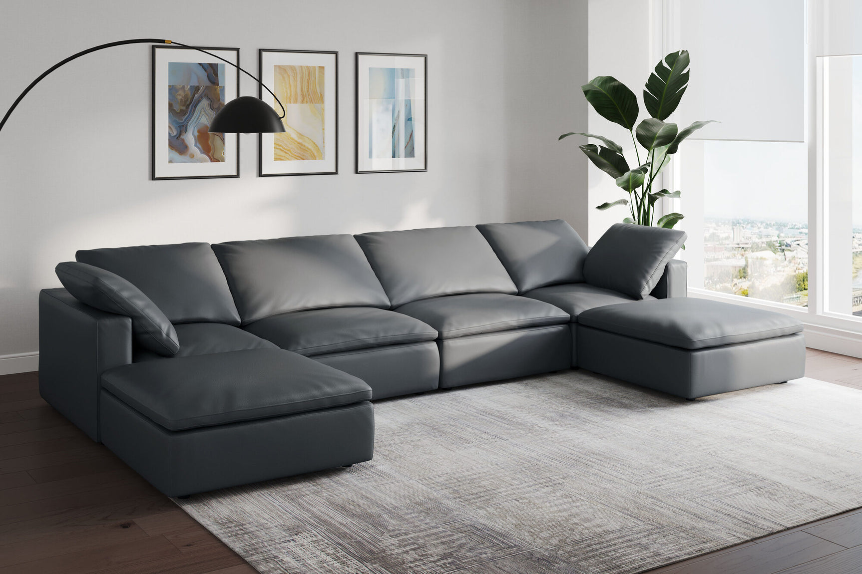 Claire Leather Modular Lounge