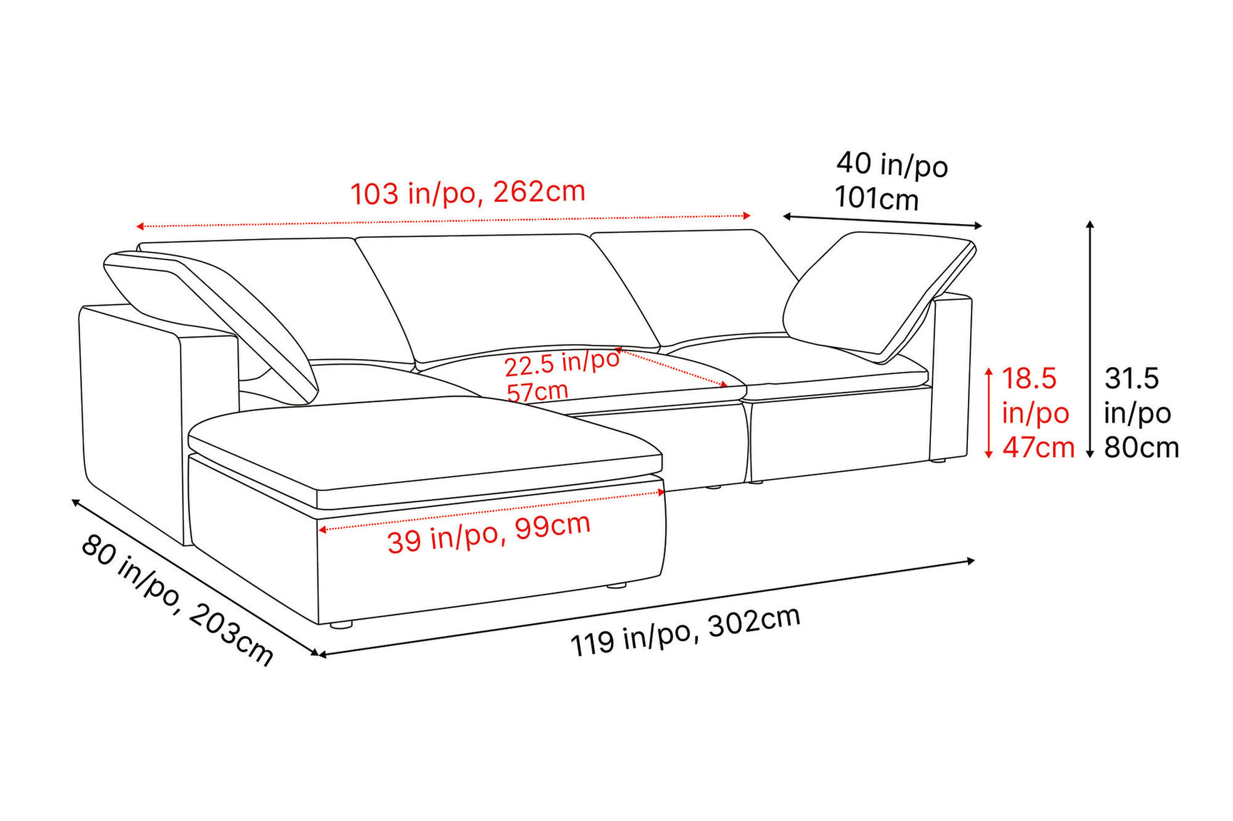 Claire Leather Modular Lounge