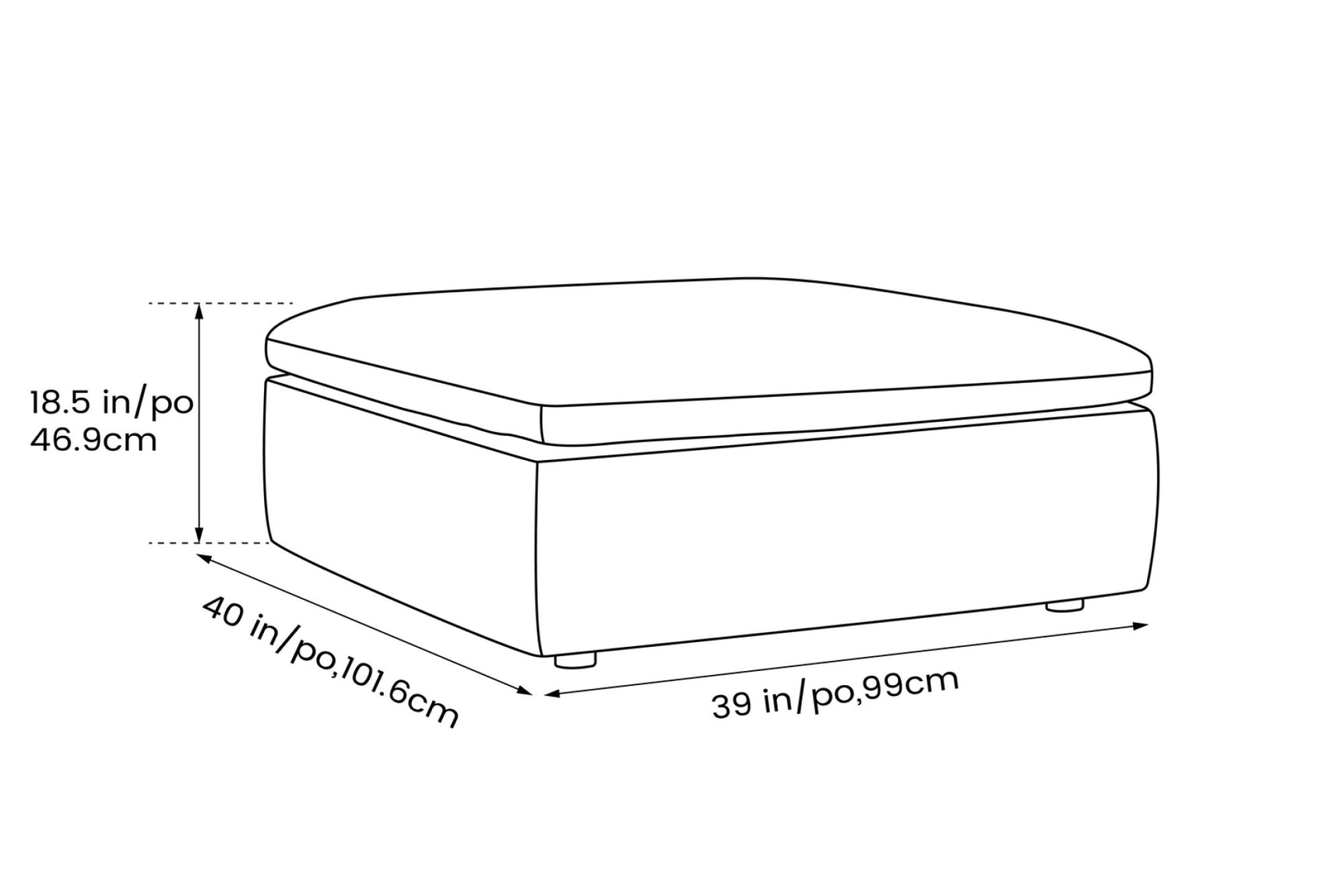 Claire Leather Ottoman