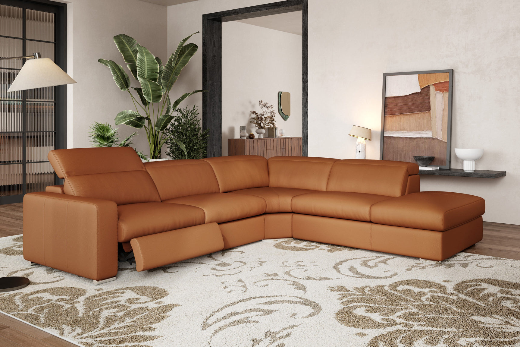 Clara Leather Recliner Sectional Lounge