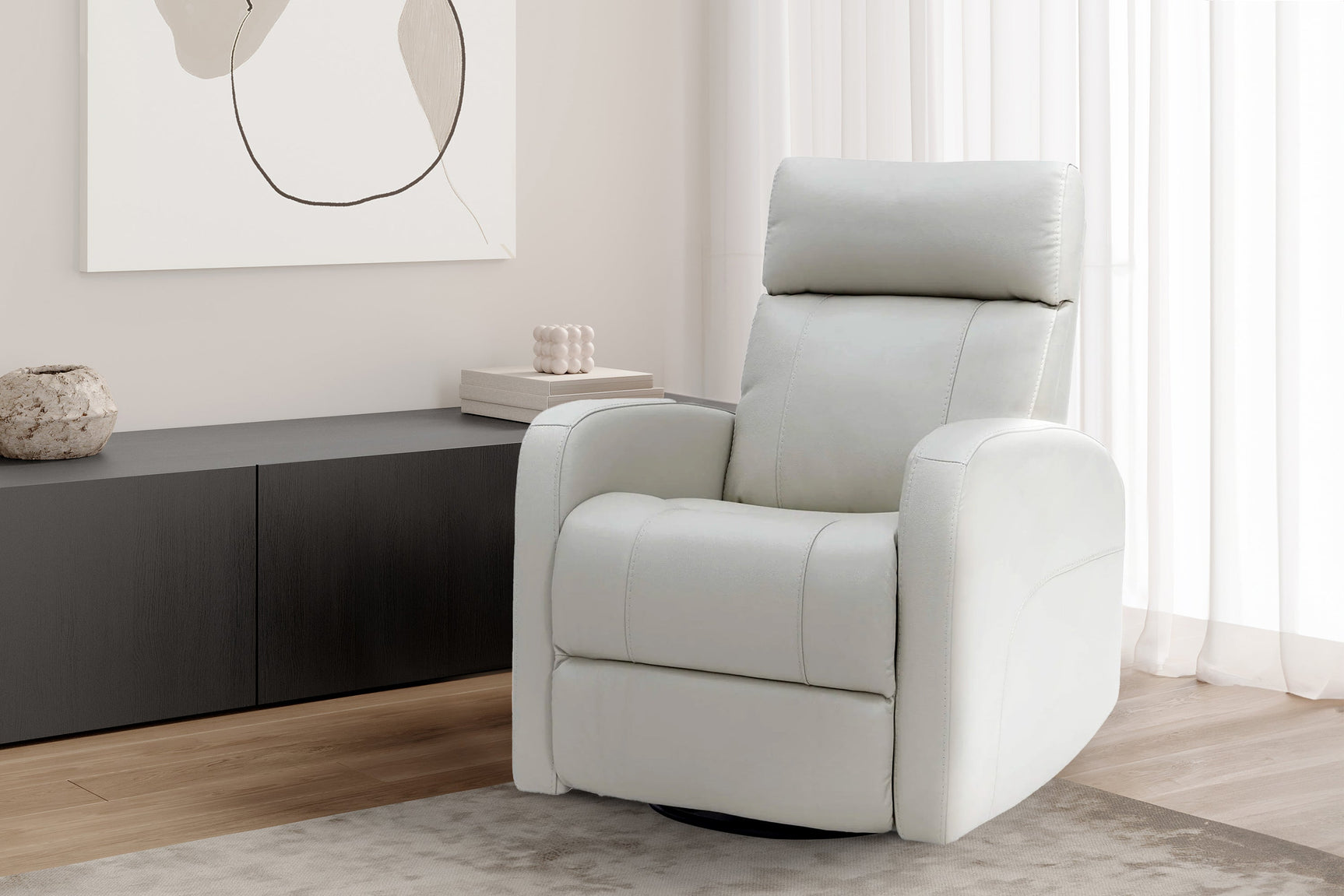 Dayna Leather Swivel Recliner Chair