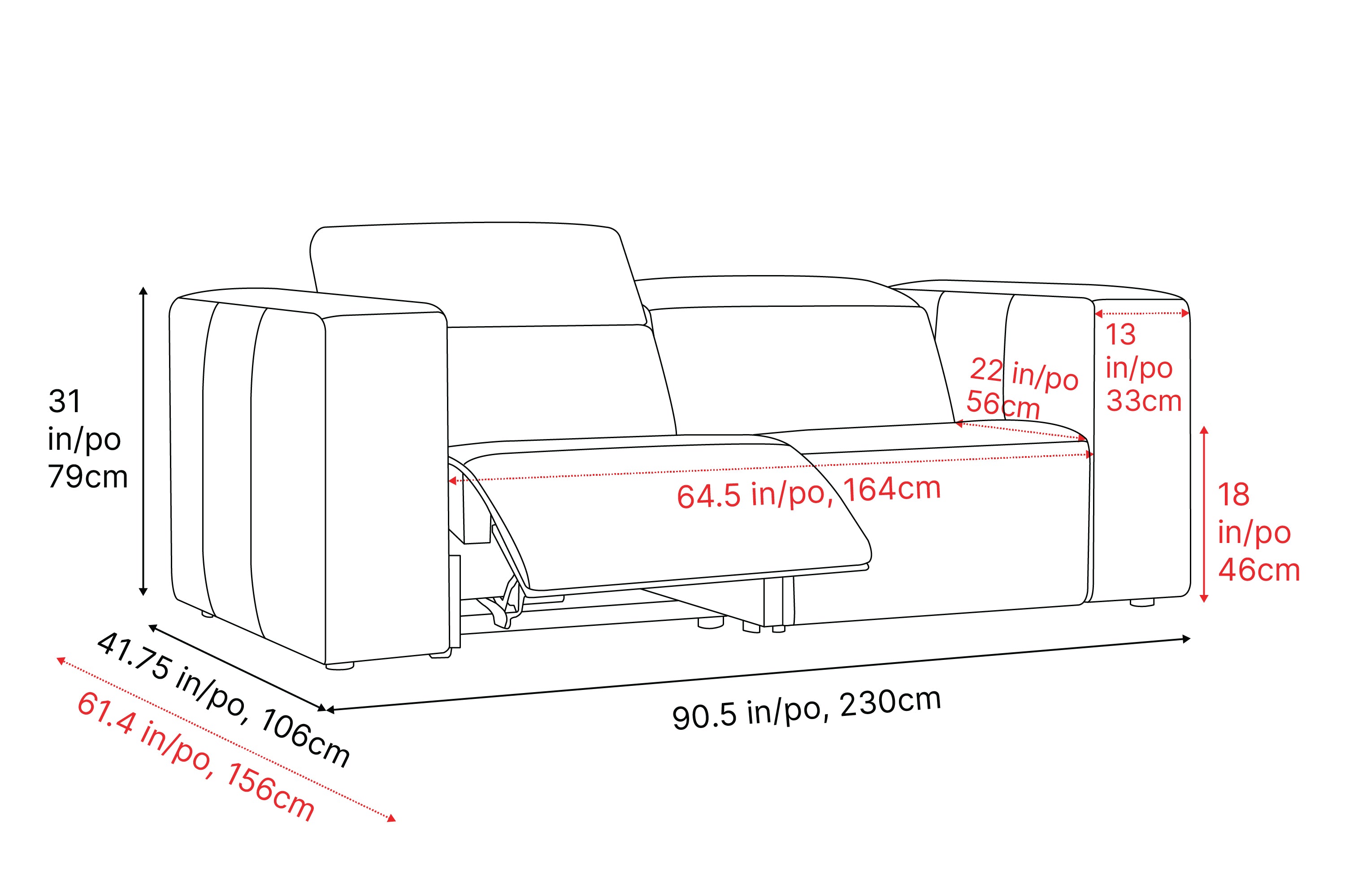 Eden Leather Dual Recliner Lounge