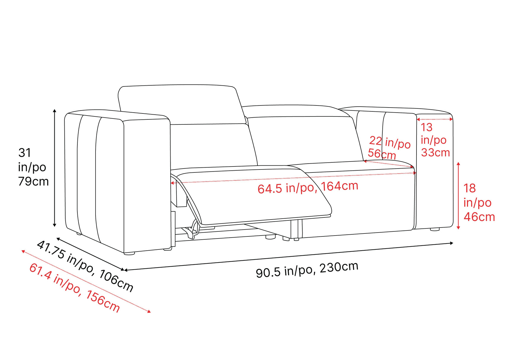 Eden Leather Dual Recliner Lounge