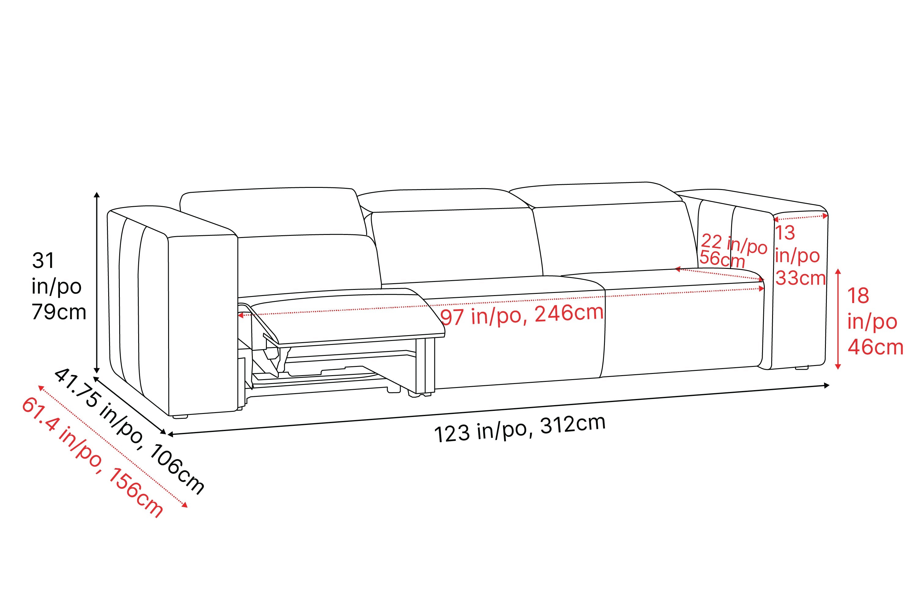 Eden Leather Dual Recliner Lounge