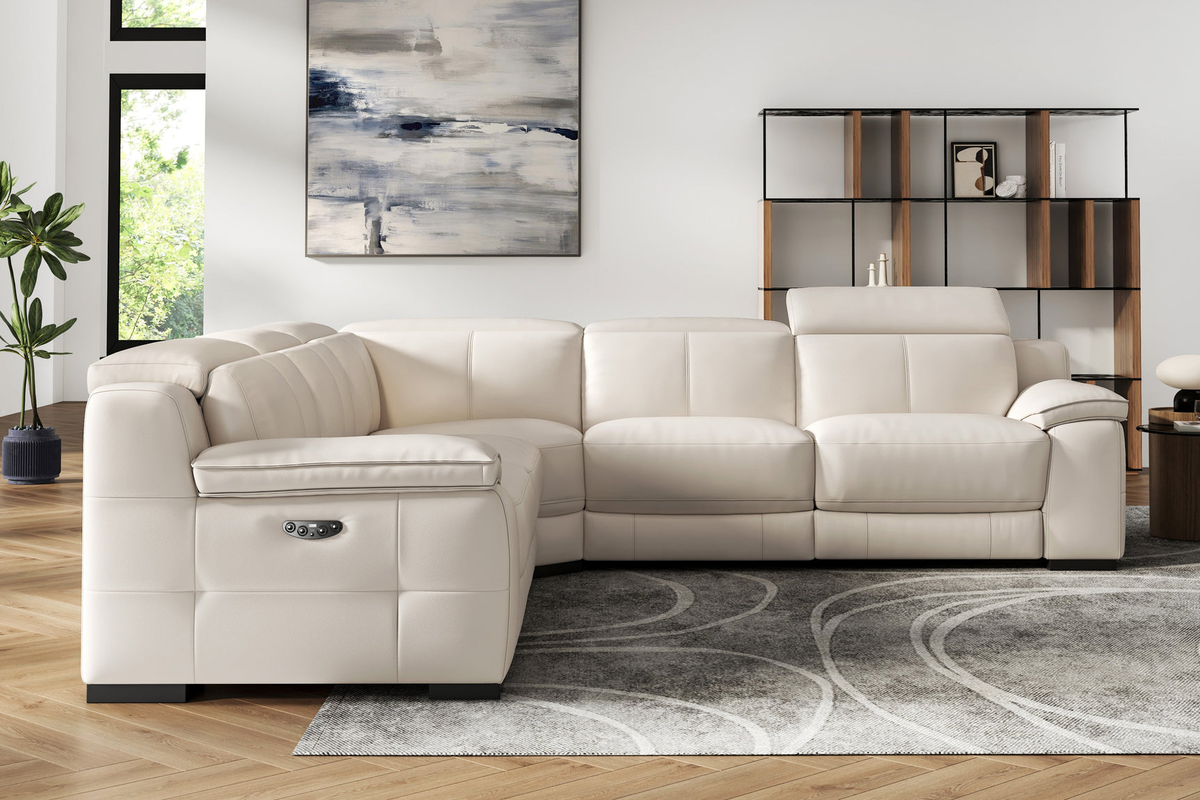 Ellie Leather Corner Sectional Lounge