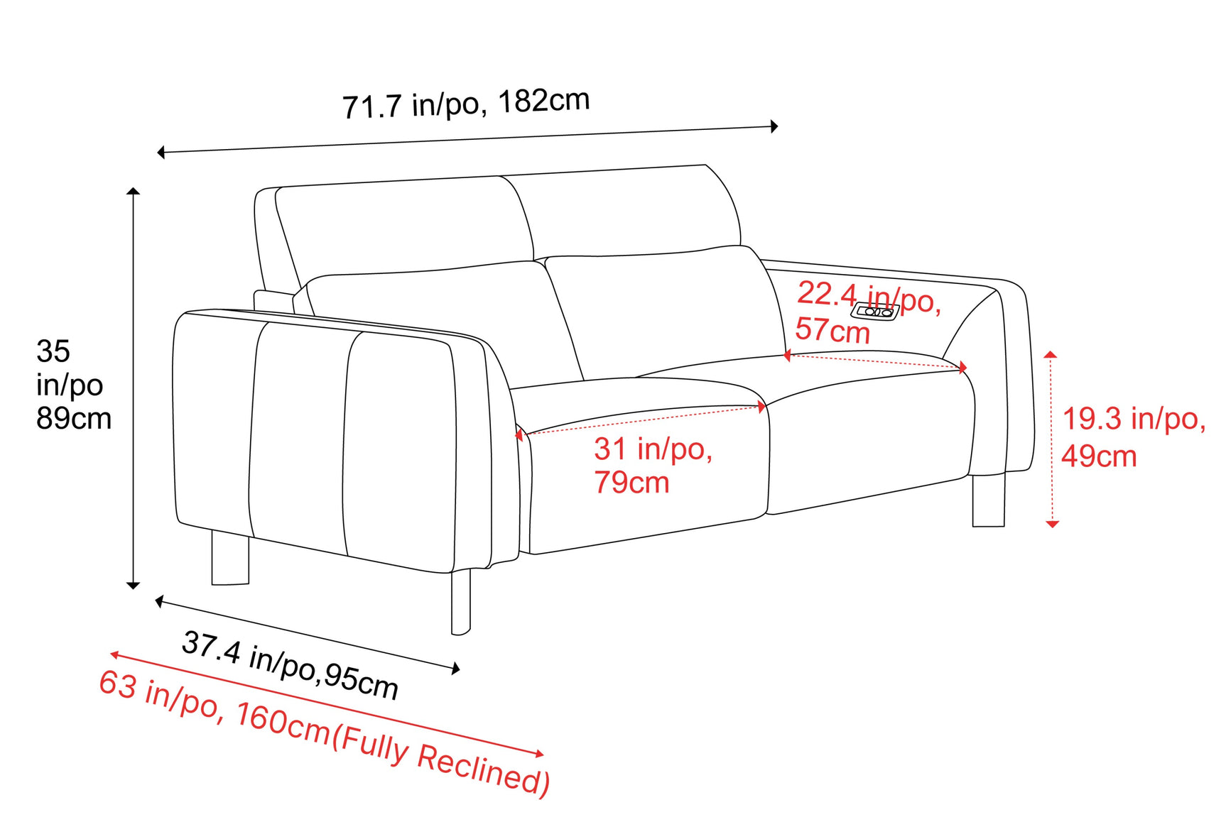 Lesley Leather Recliner Lounge