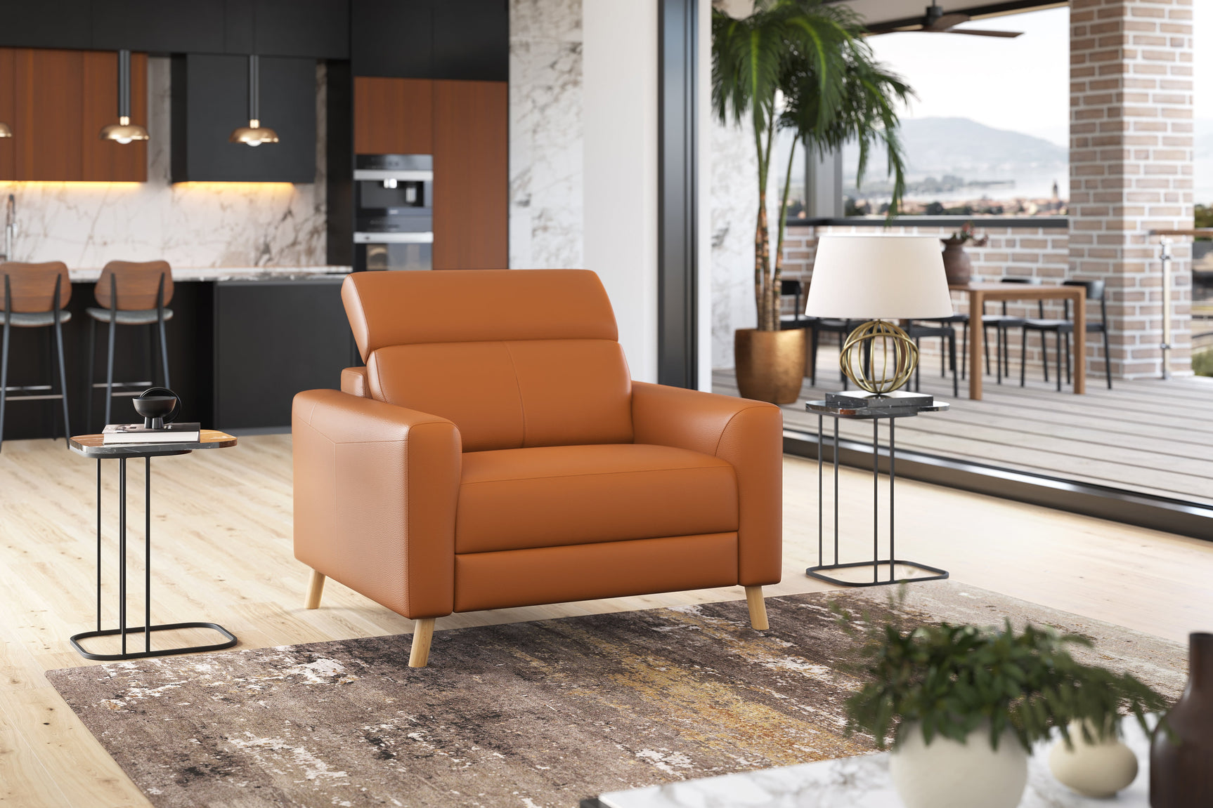 Elodie Leather Accent Chair