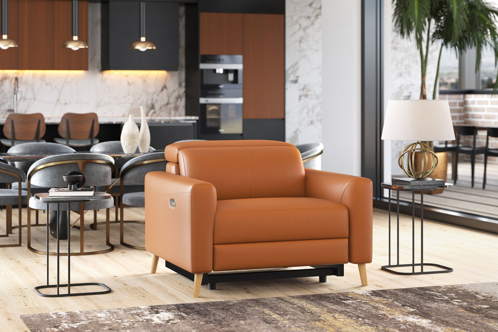 Elodie Leather Recliner Chair