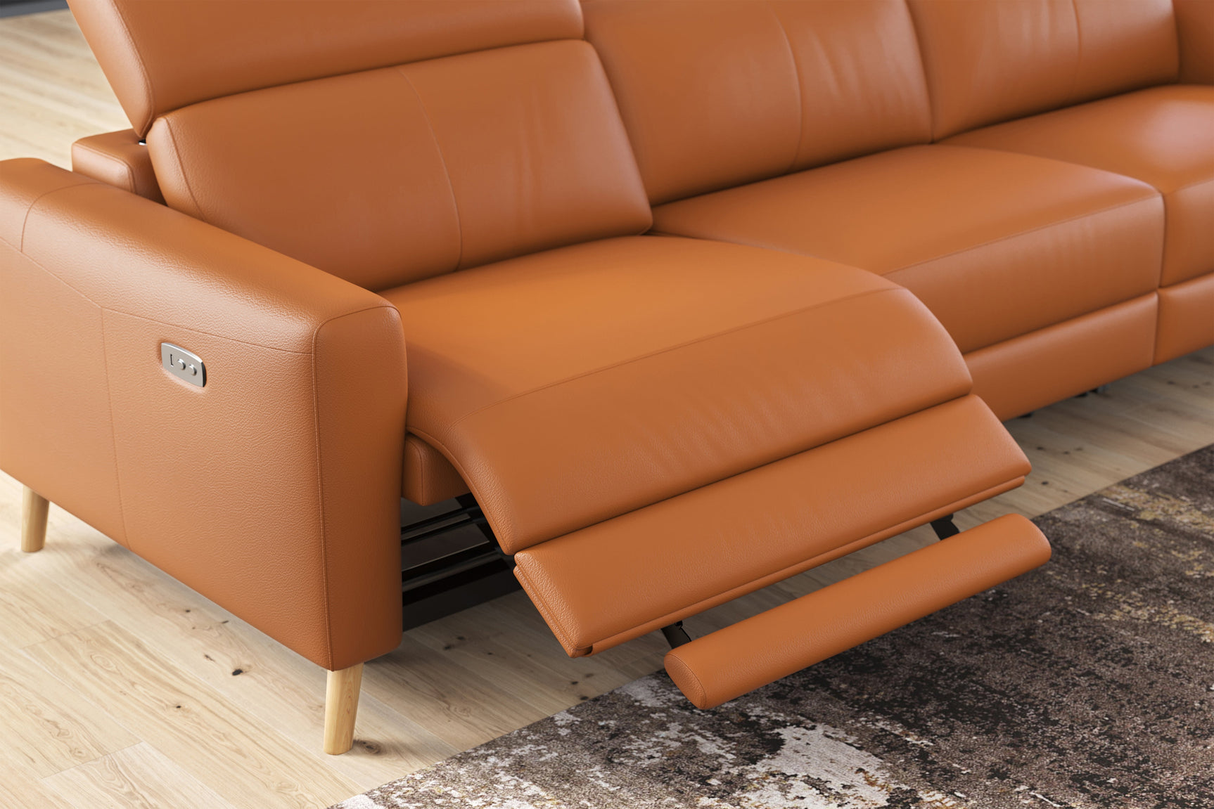 Elodie Leather Recliner Sectional Lounge