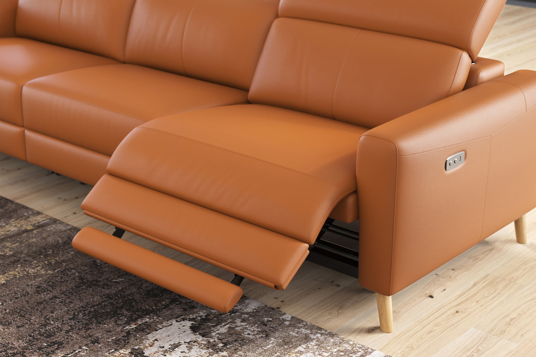 Elodie Leather Recliner Sectional Lounge