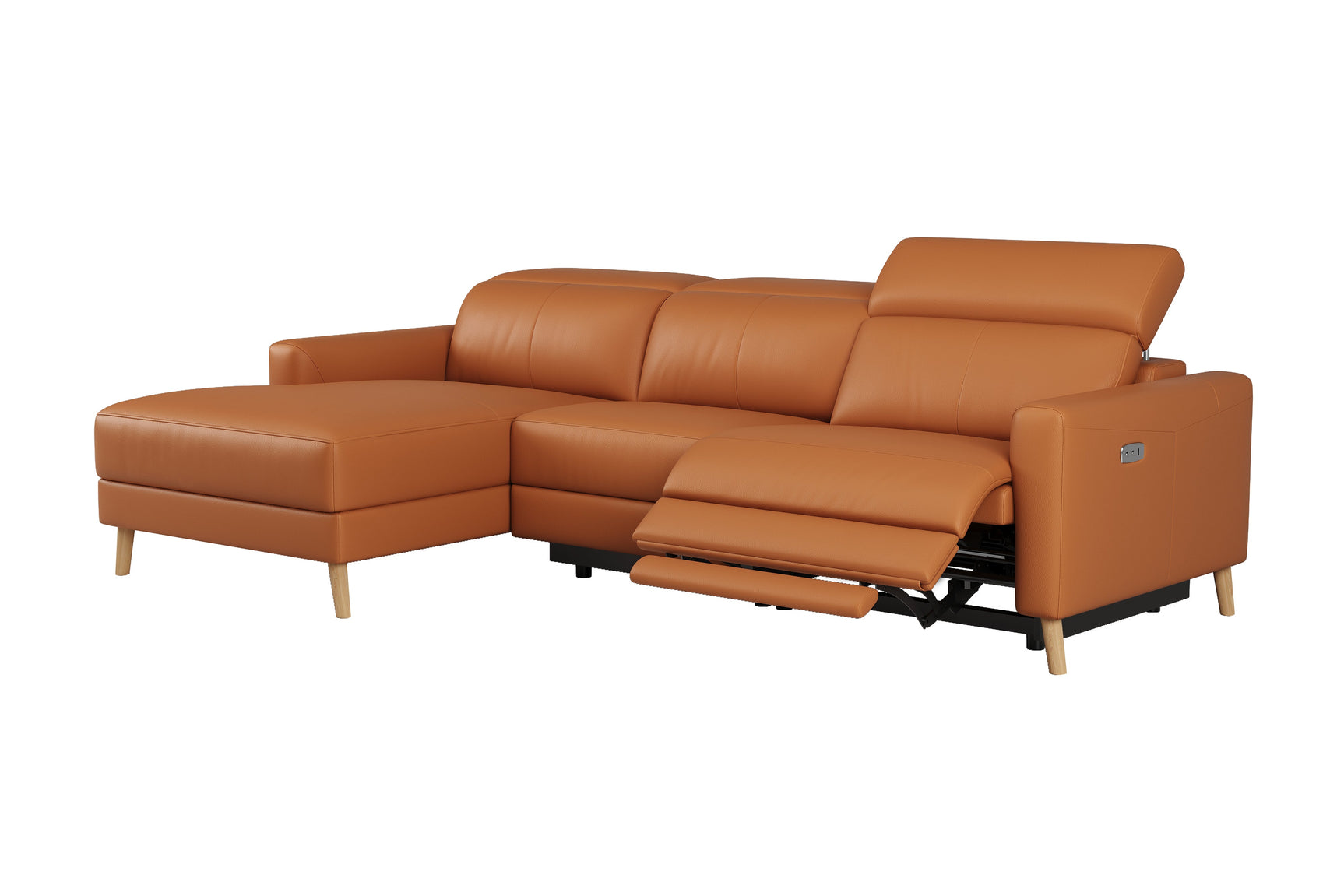 Elodie Leather Recliner Sectional Lounge