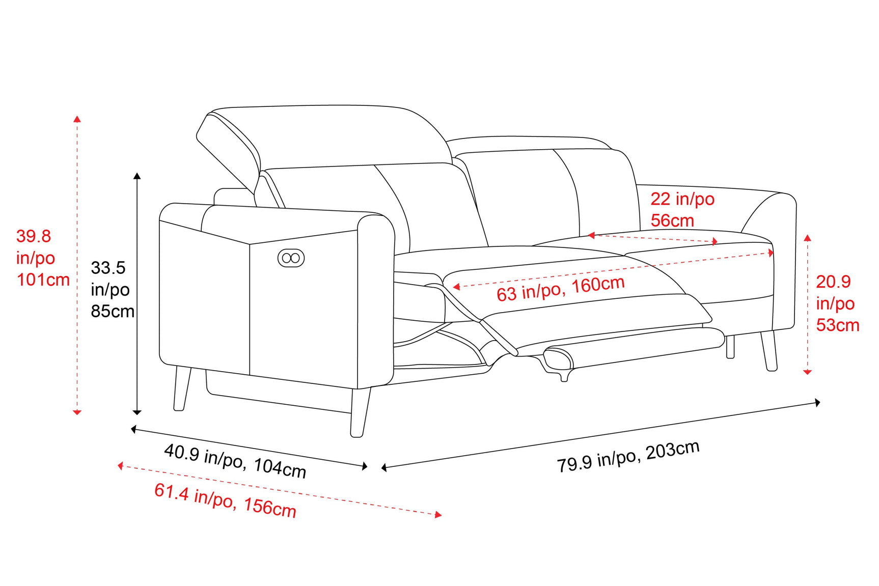 Elodie Leather Dual Recliner Lounge