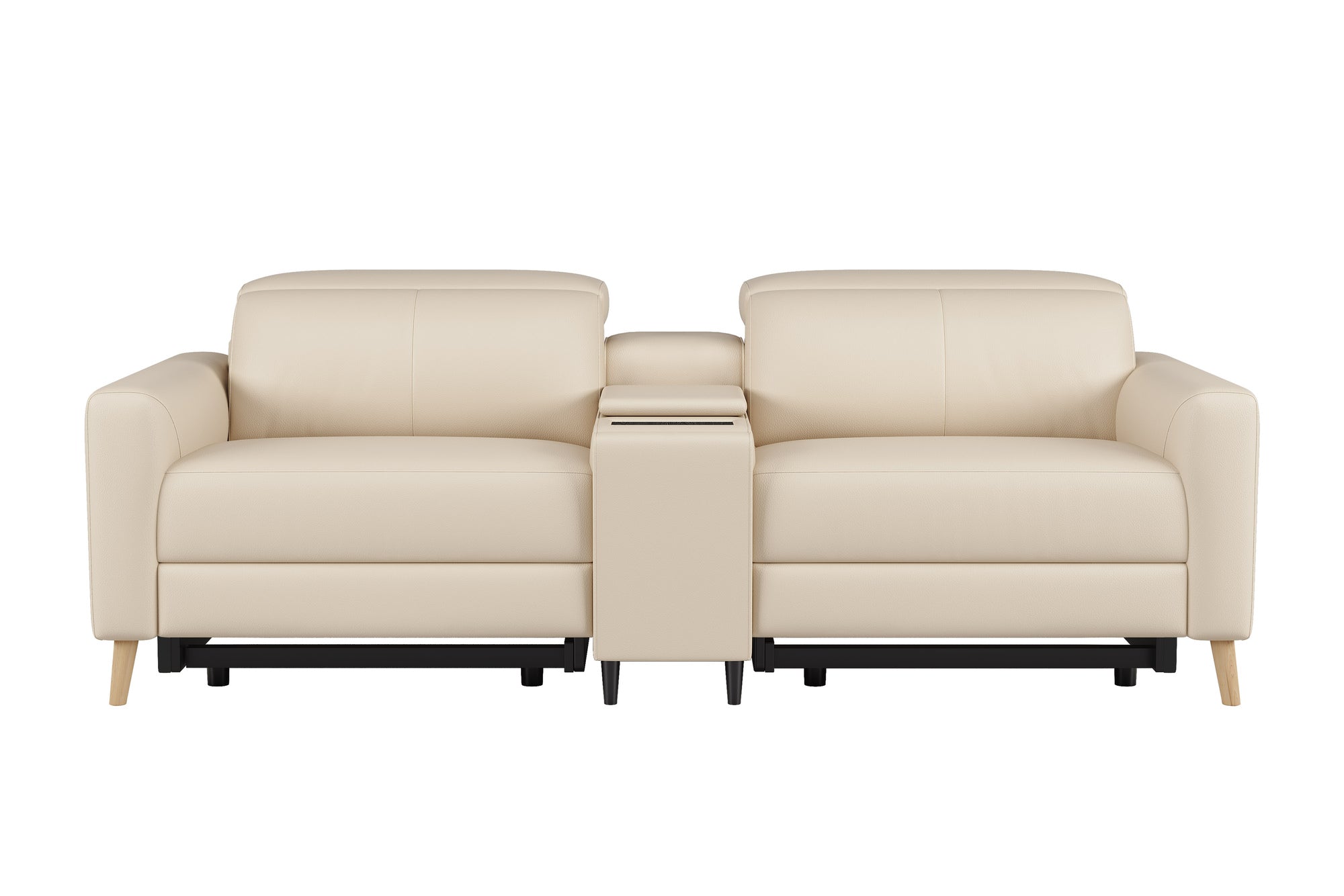 Elodie Leather Dual Recliner Lounge with Console