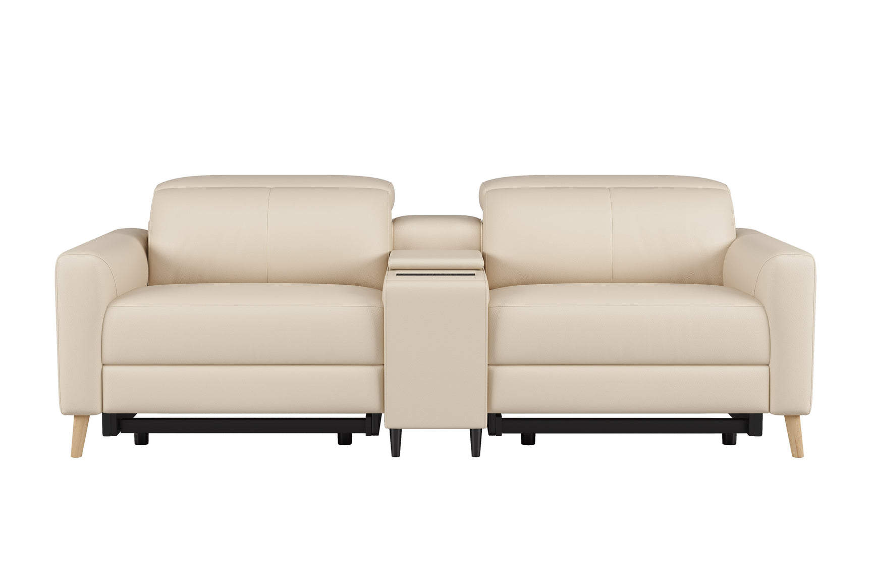 Elodie Leather Dual Recliner Lounge with Console