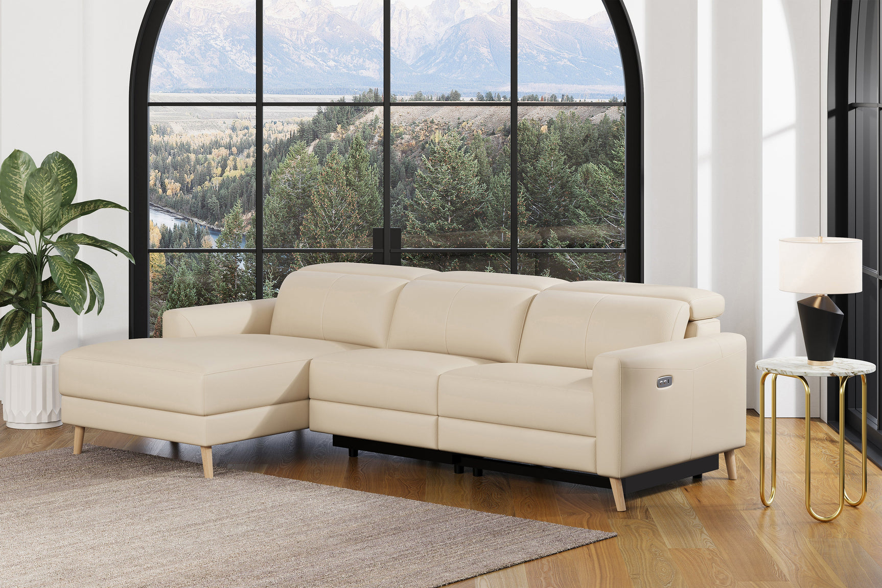 Elodie Leather Recliner Sectional Lounge