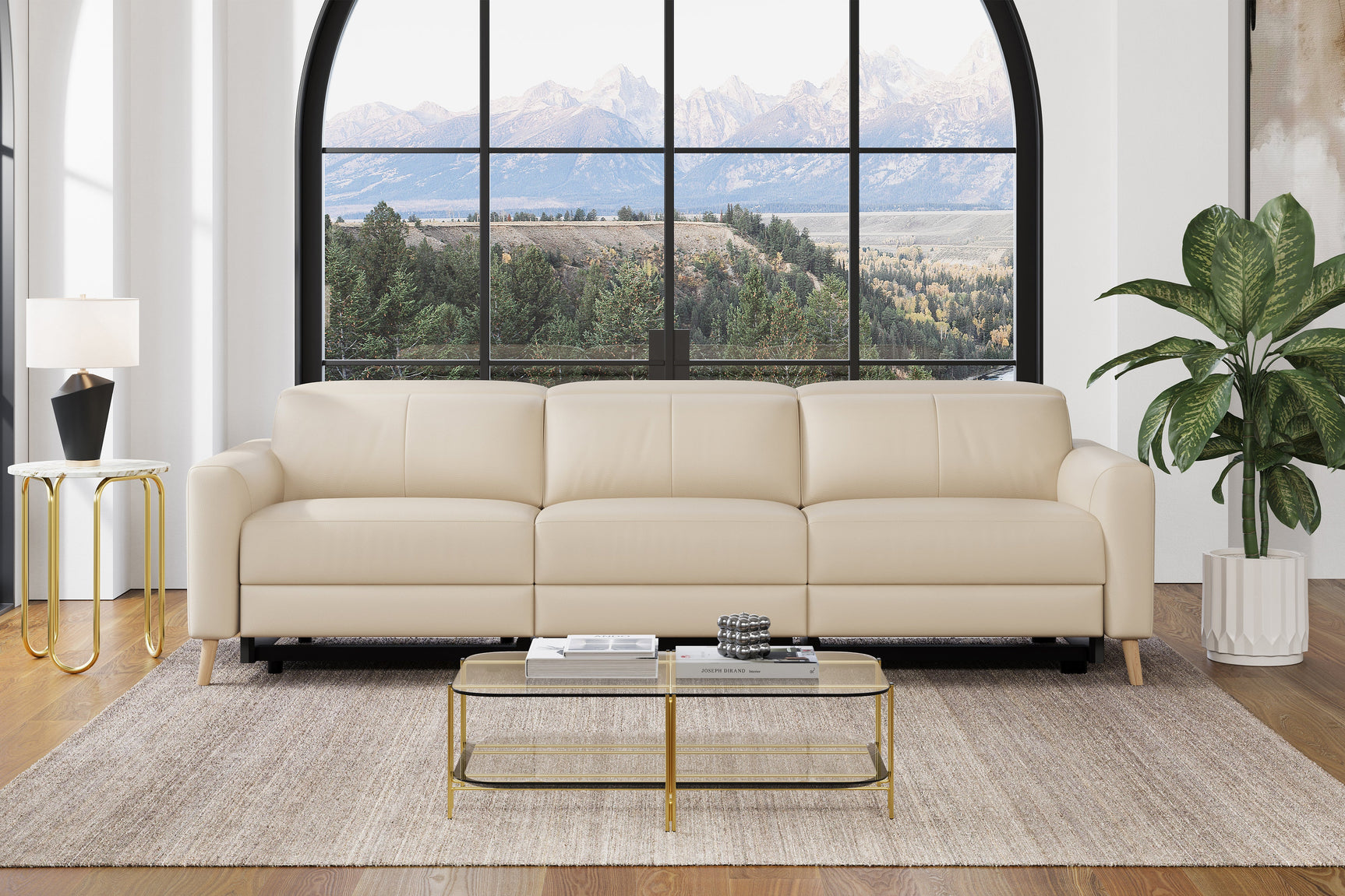 Elodie Leather Dual Recliner Lounge