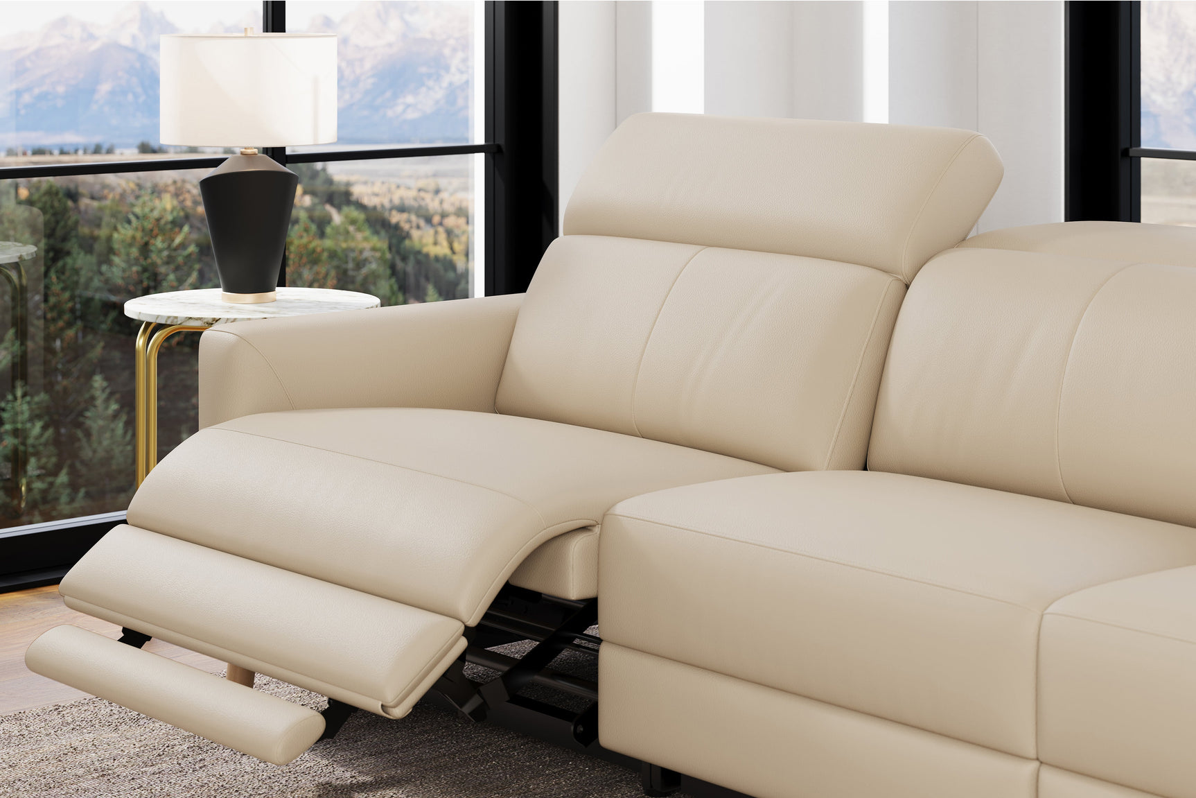 Elodie Leather Dual Recliner Lounge