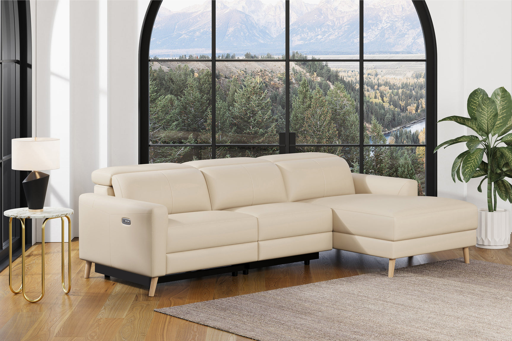 Elodie Leather Recliner Sectional Lounge