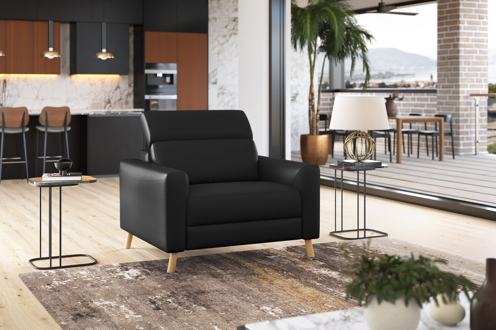 Elodie Leather Accent Chair