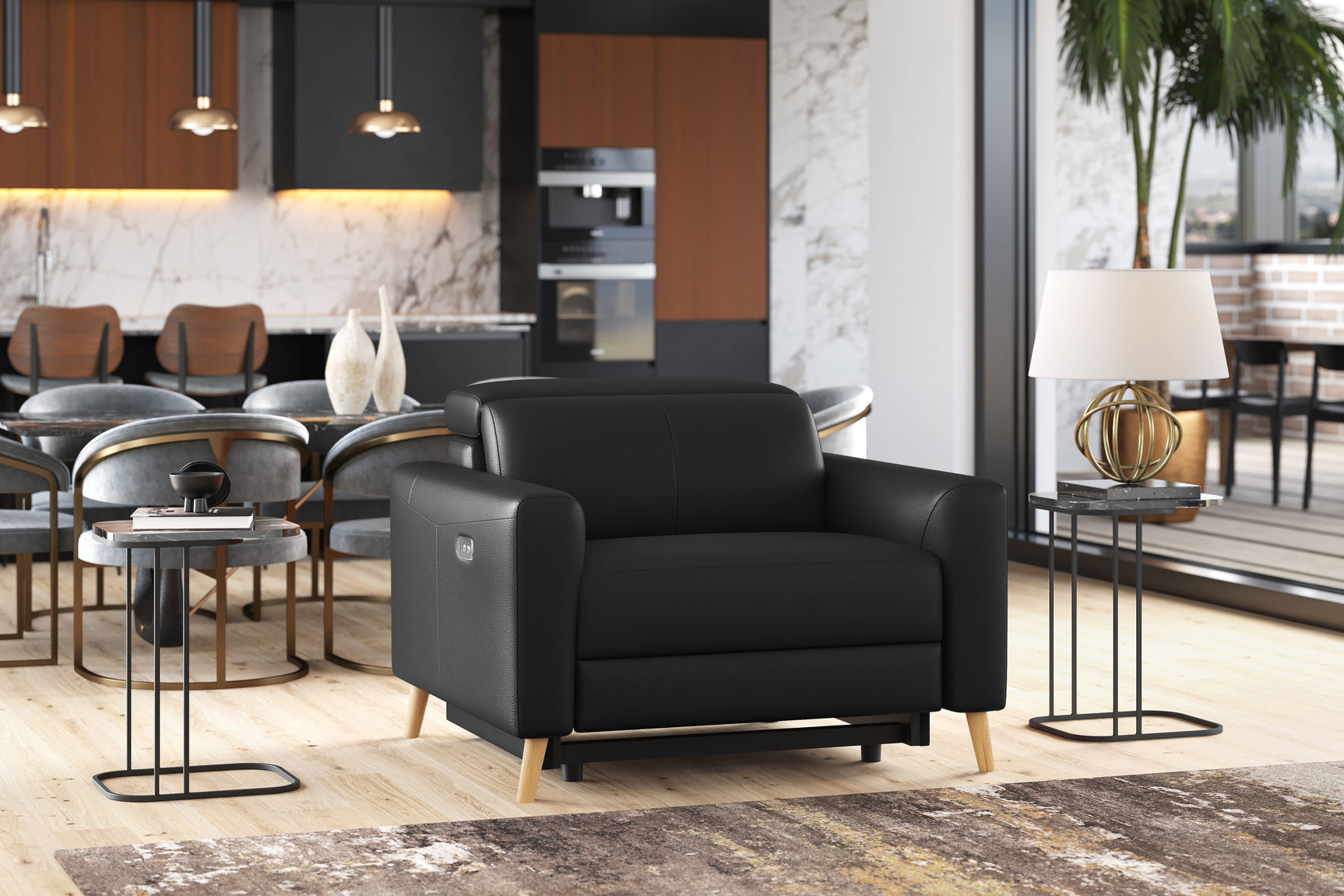 Elodie Leather Recliner Chair