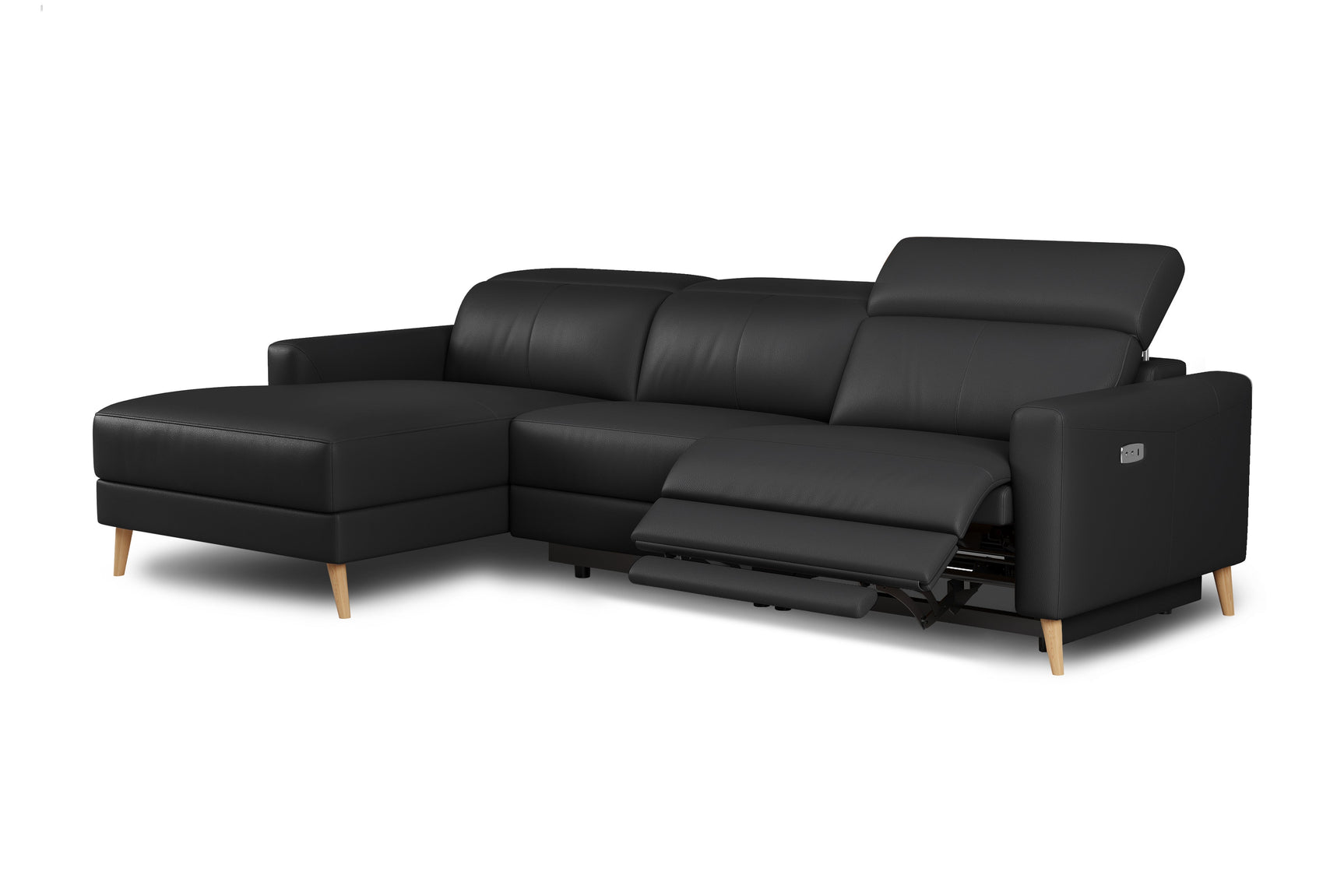 Elodie Leather Recliner Sectional Lounge