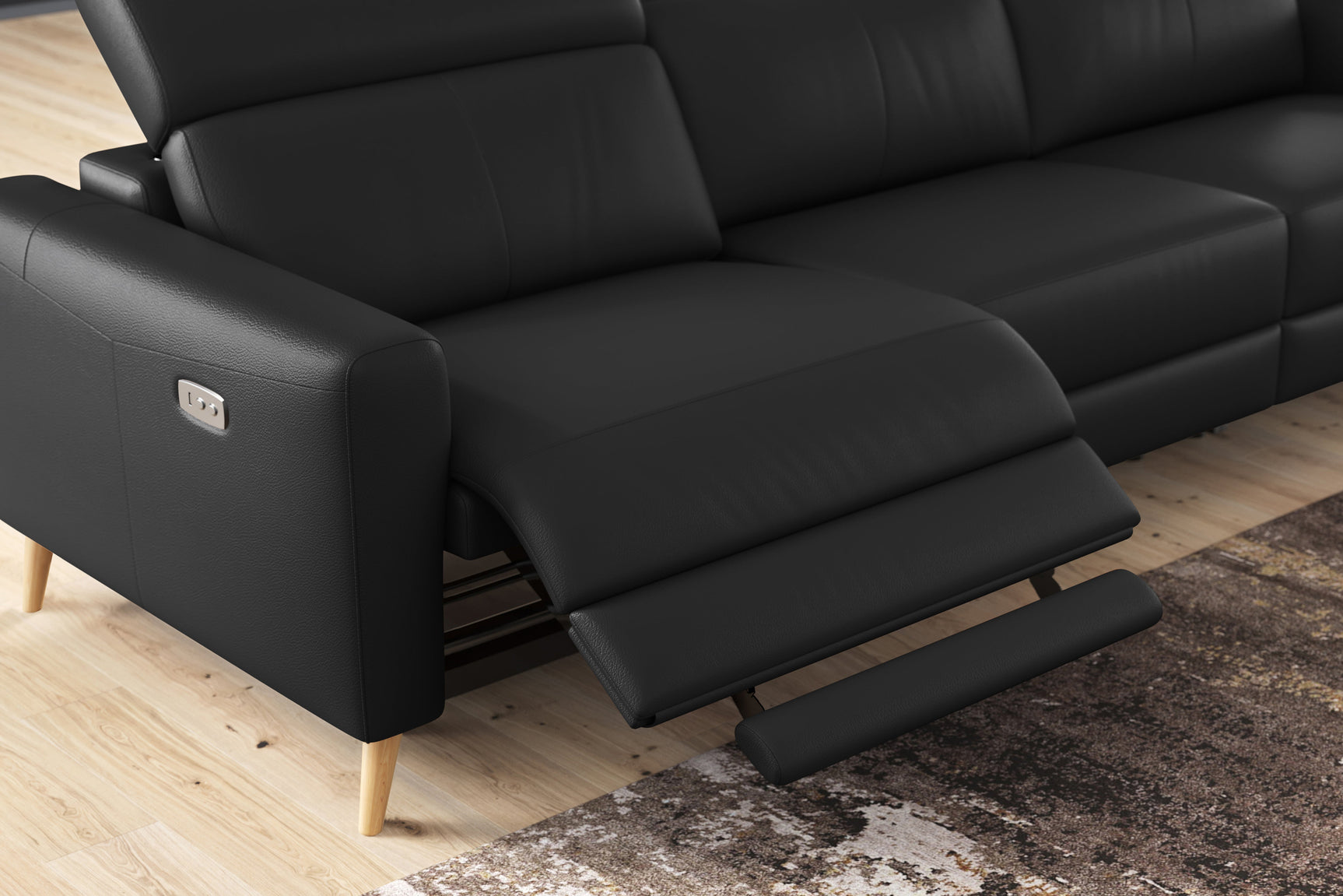 Elodie Leather Recliner Sectional Lounge