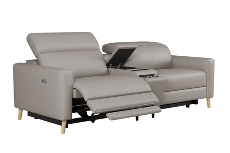 Elodie Leather Dual Recliner Lounge with Console