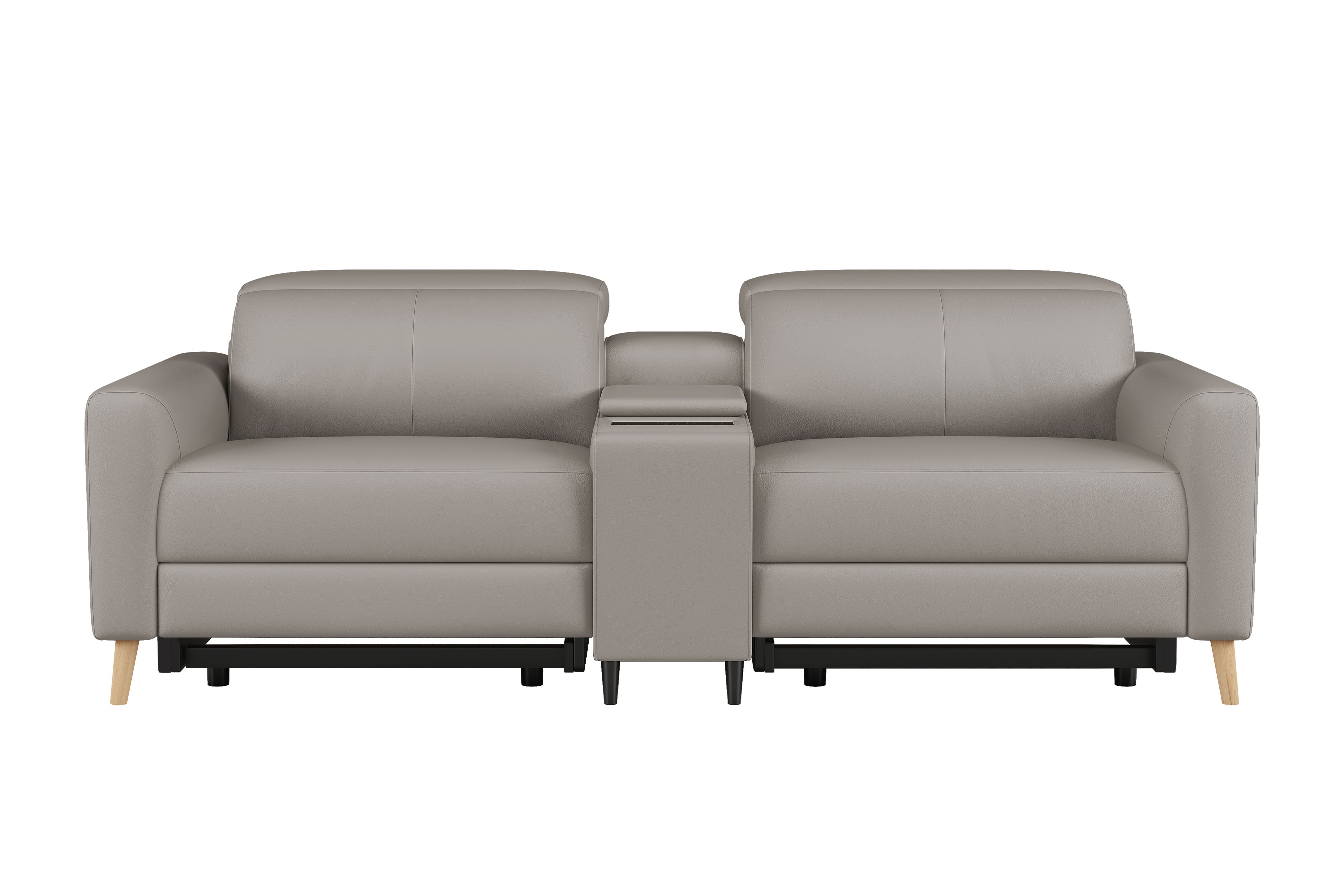 Elodie Leather Dual Recliner Lounge with Console