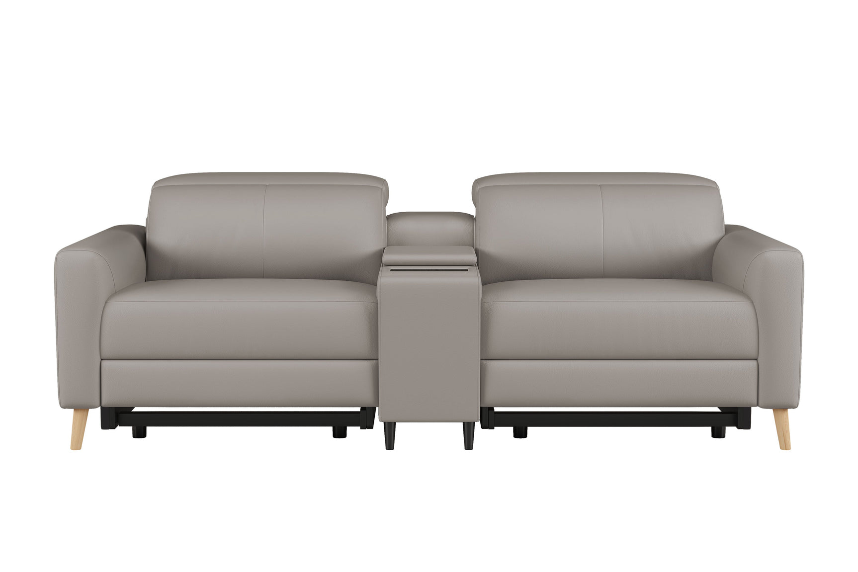 Elodie Leather Dual Recliner Lounge with Console