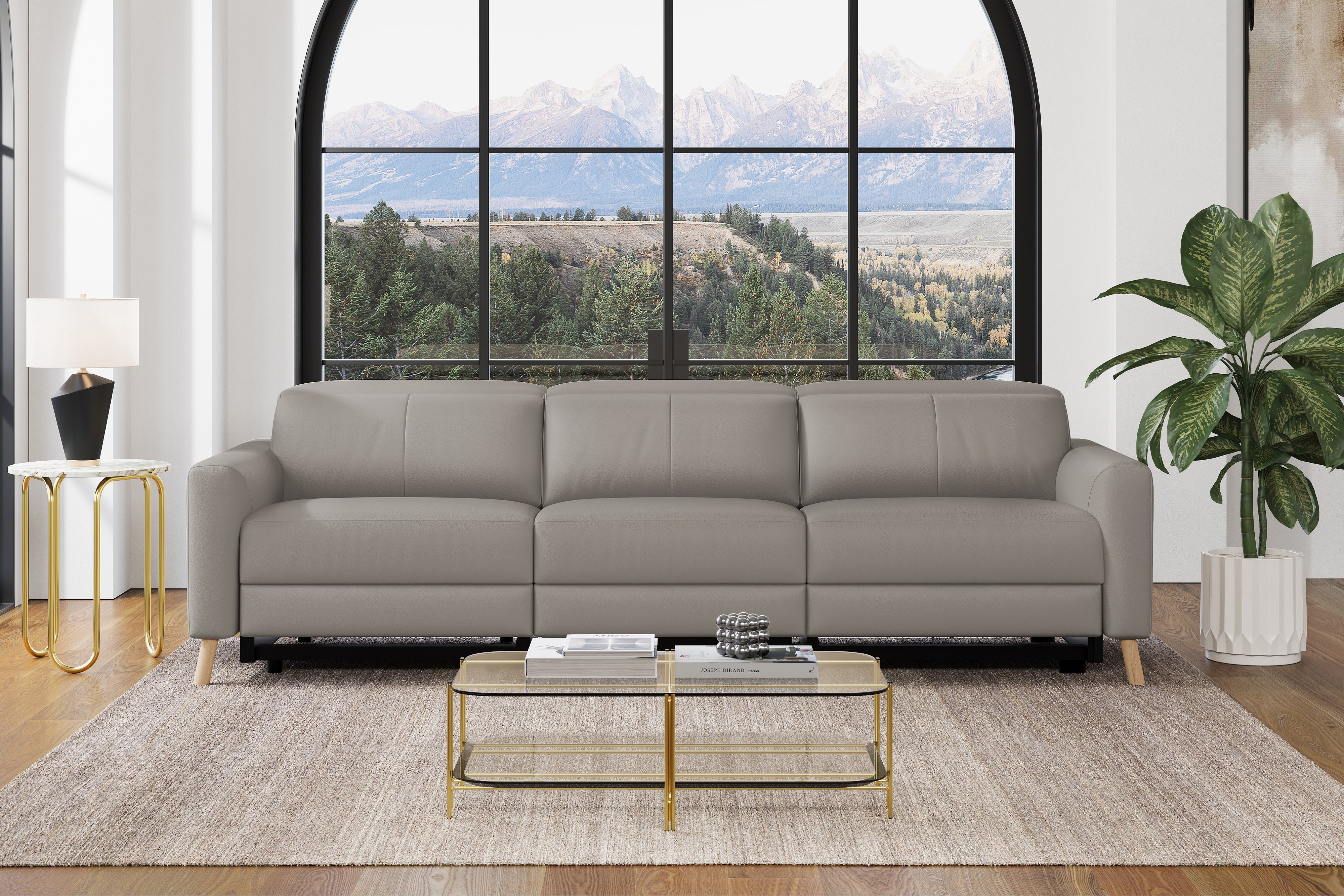 Elodie Leather Dual Recliner Lounge