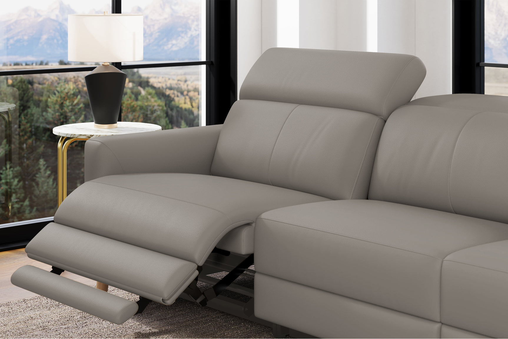 Elodie Leather Dual Recliner Lounge
