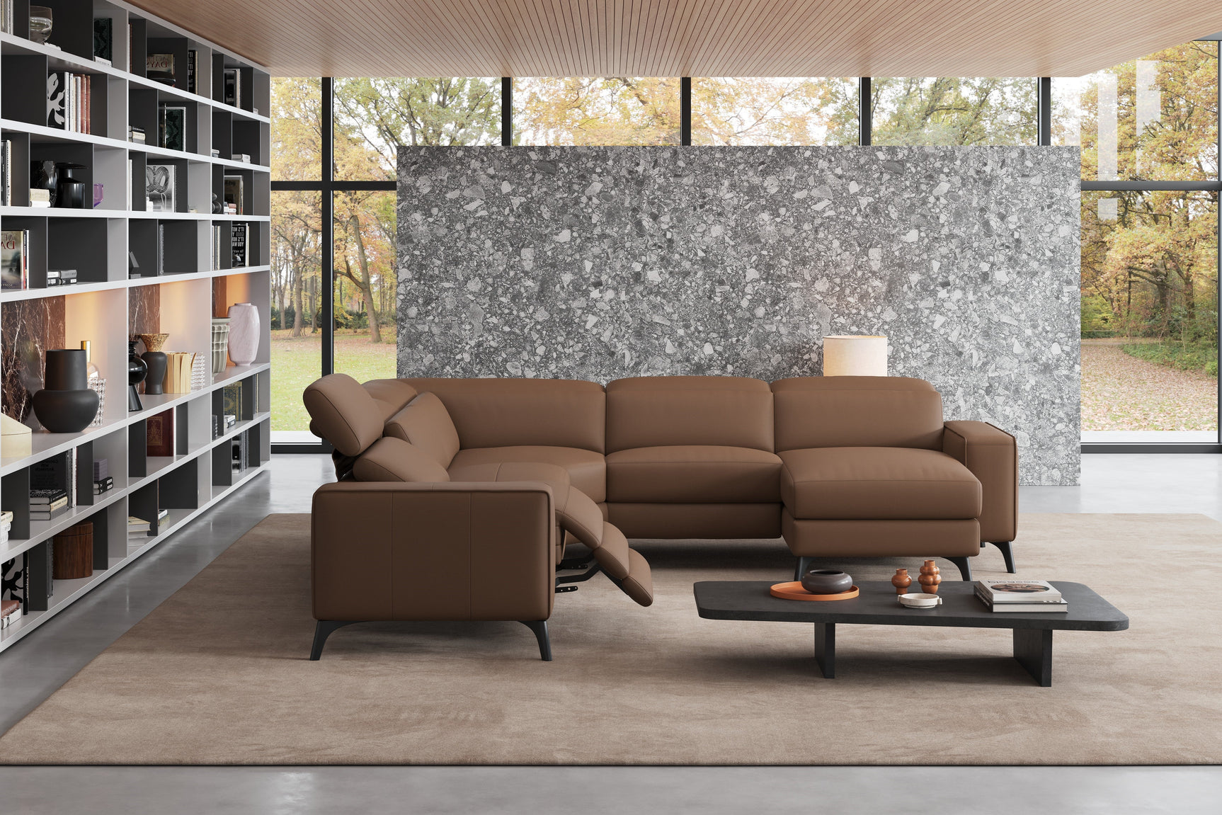 Esther Leather Corner Recliner Sectional Lounge