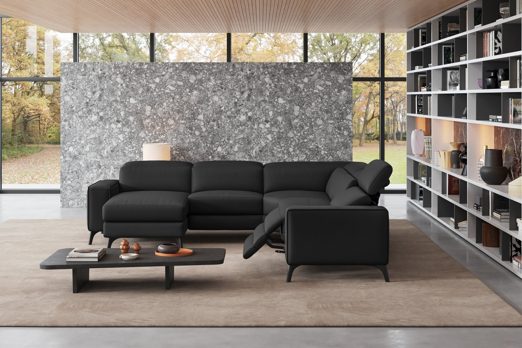 Esther Leather Corner Recliner Sectional Lounge