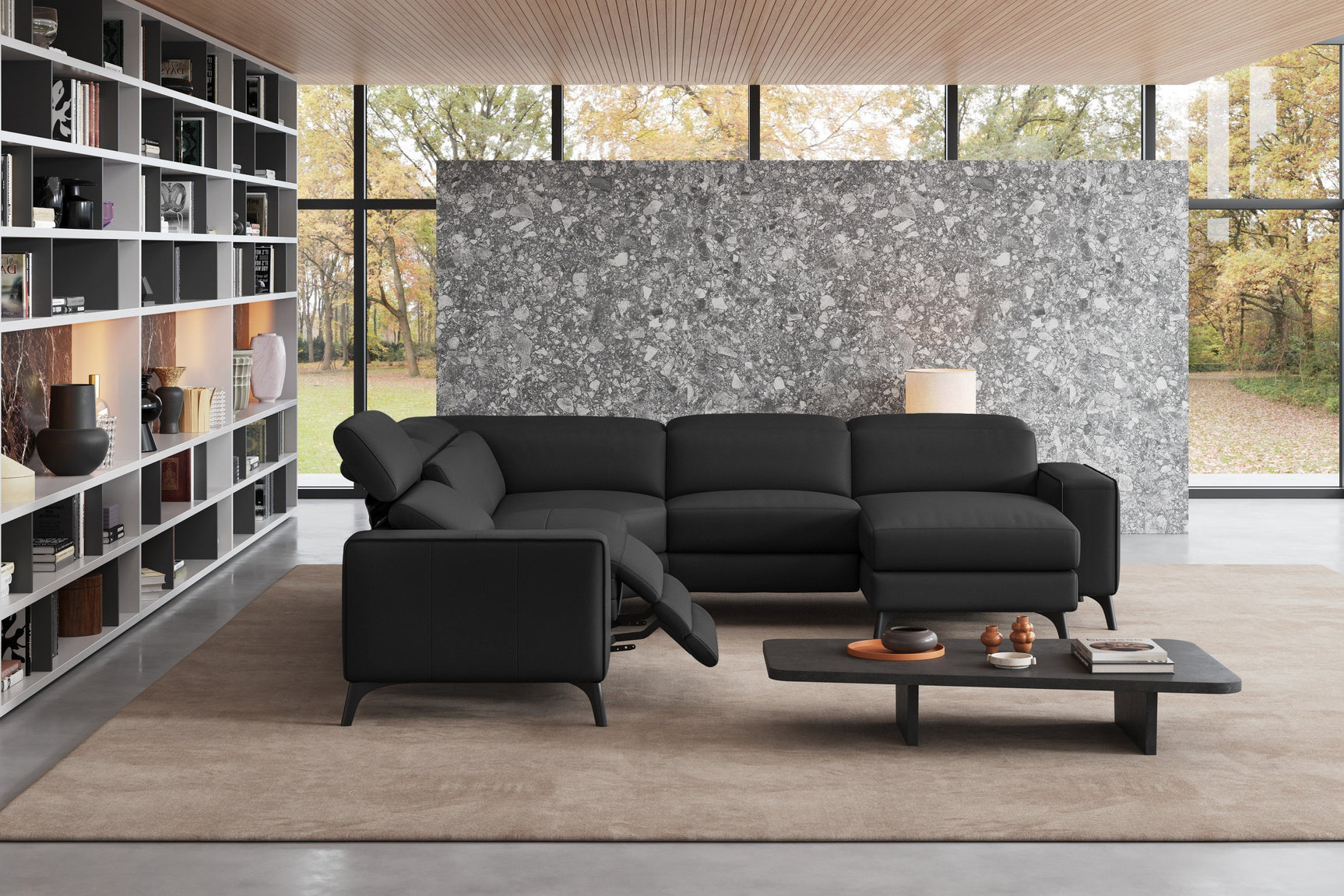 Esther Leather Corner Recliner Sectional Lounge