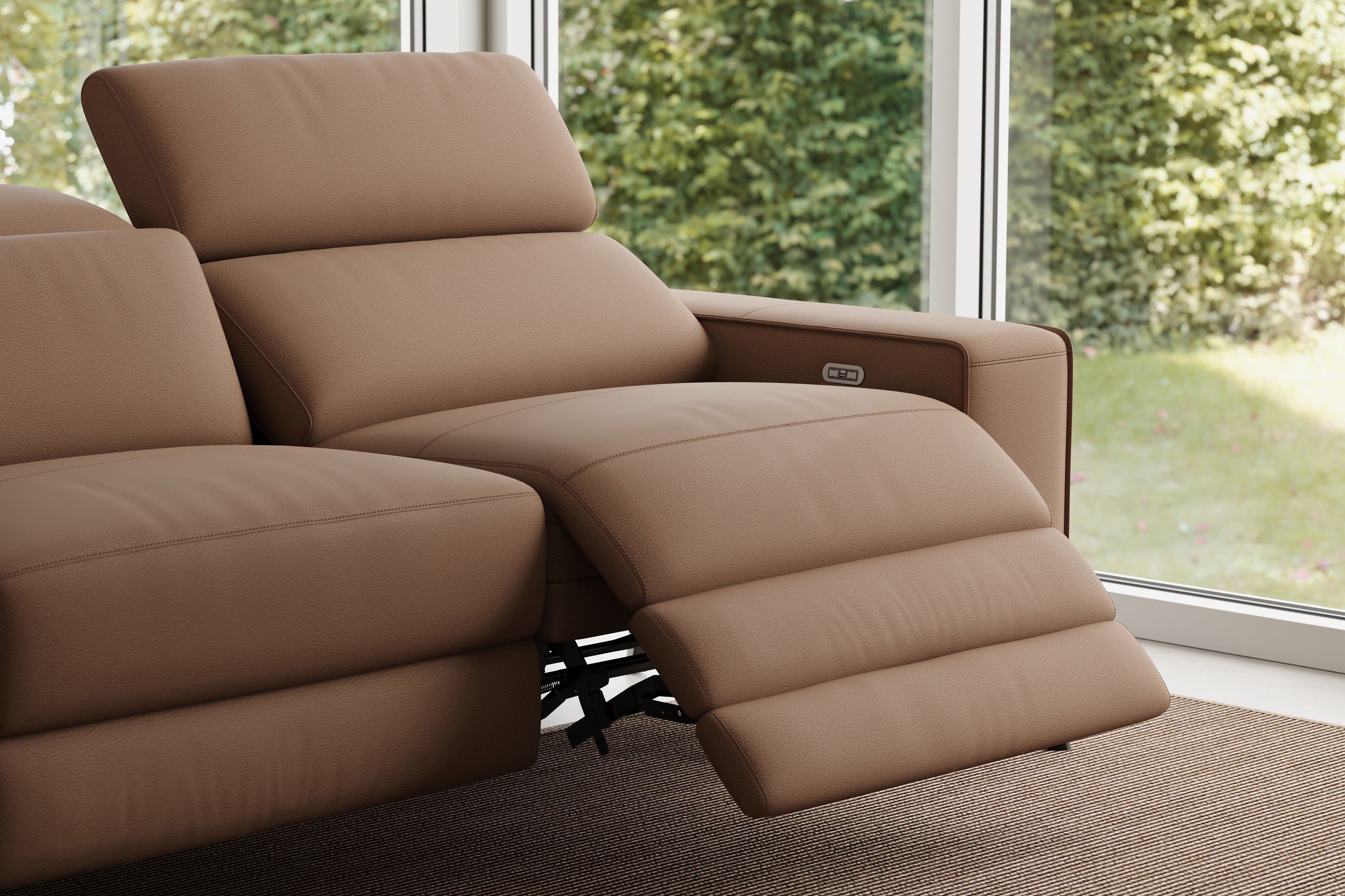 Esther Leather Dual Recliner Lounge