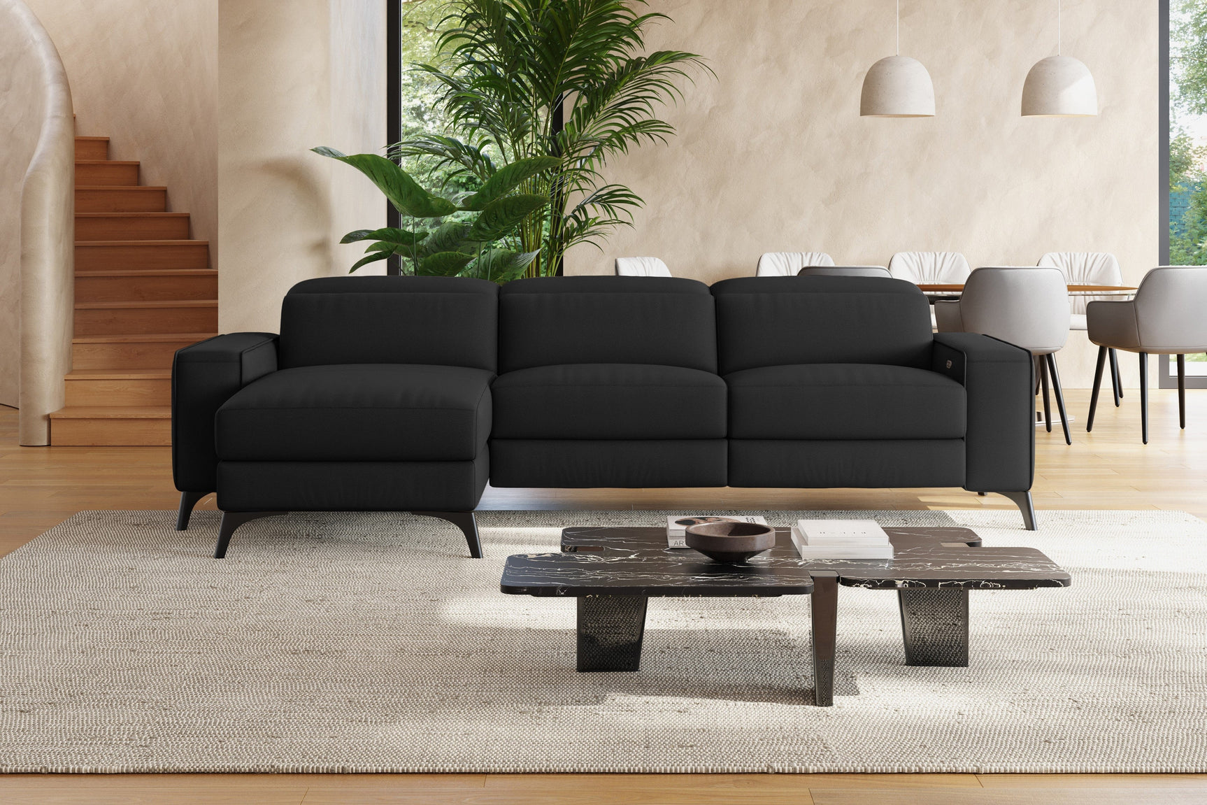 Esther Leather Recliner Sectional Lounge