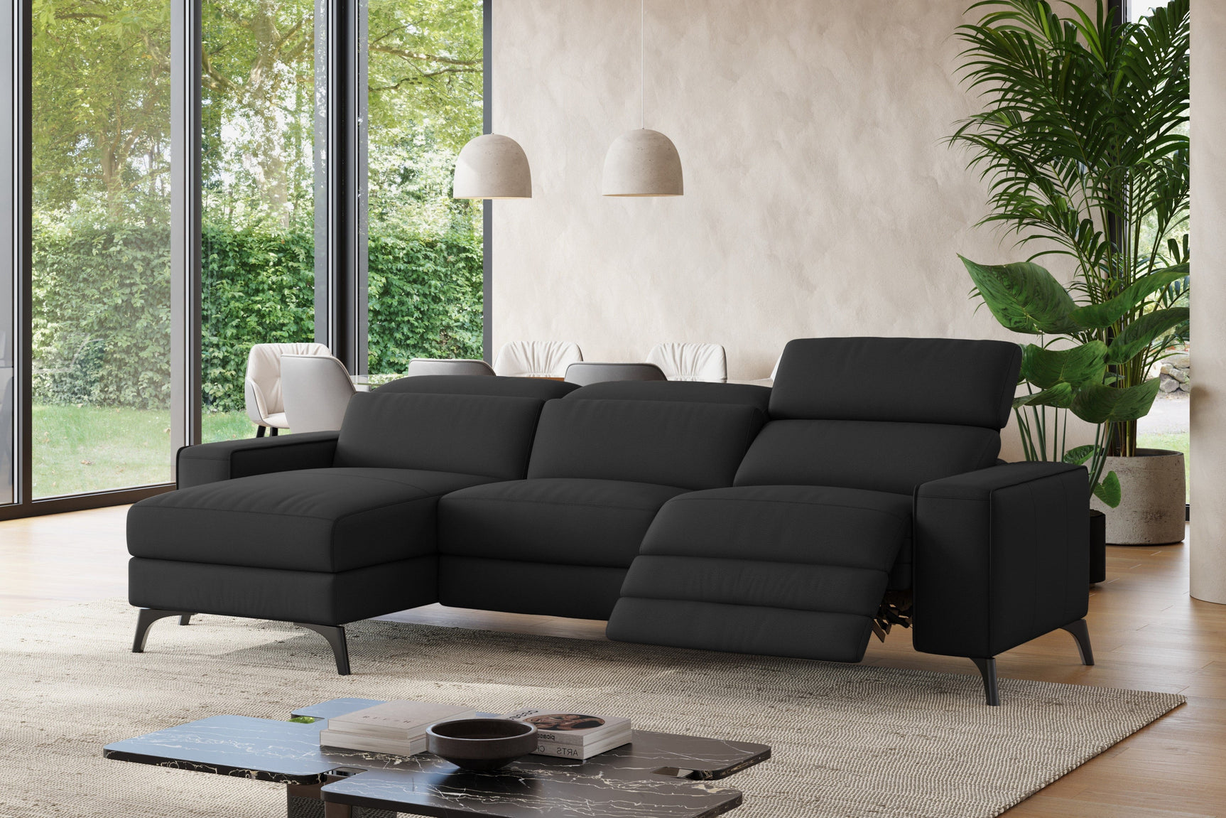 Esther Leather Recliner Sectional Lounge