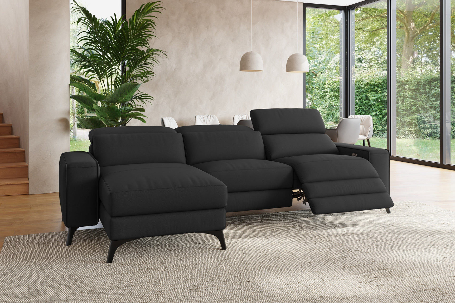 Esther Leather Recliner Sectional Lounge