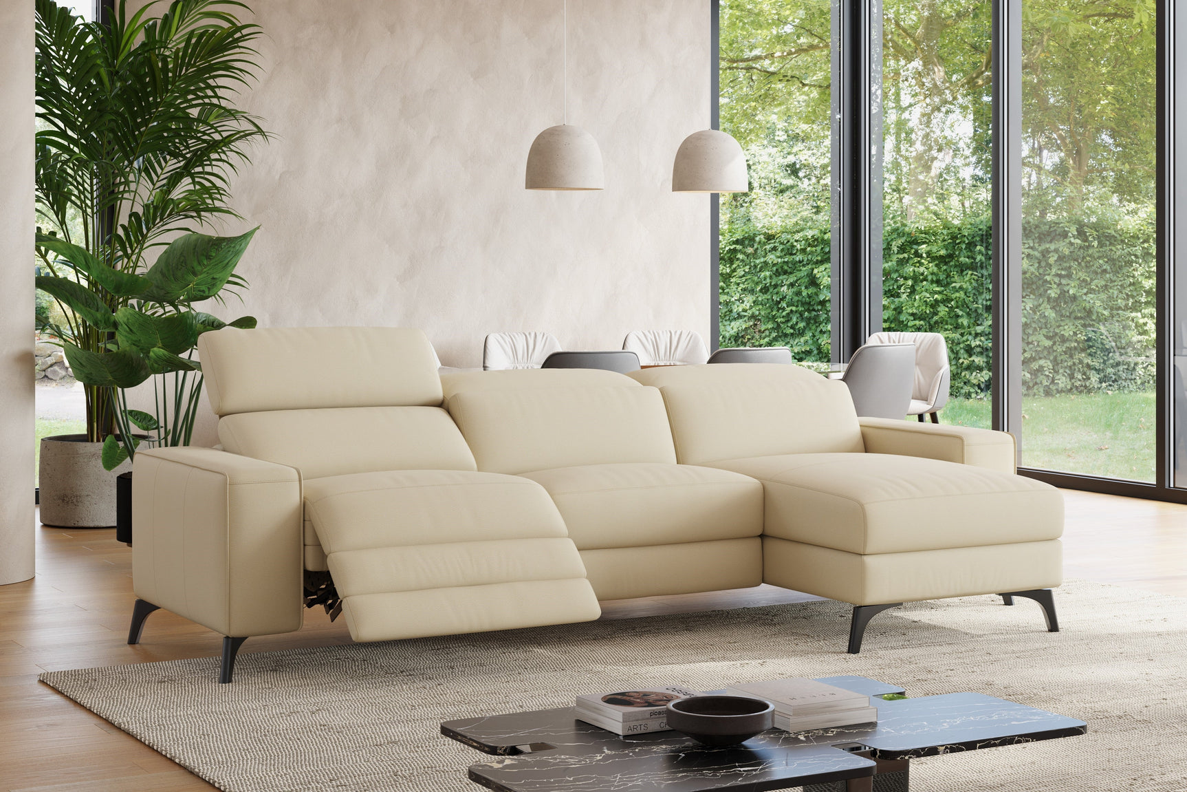 Esther Leather Recliner Sectional Lounge
