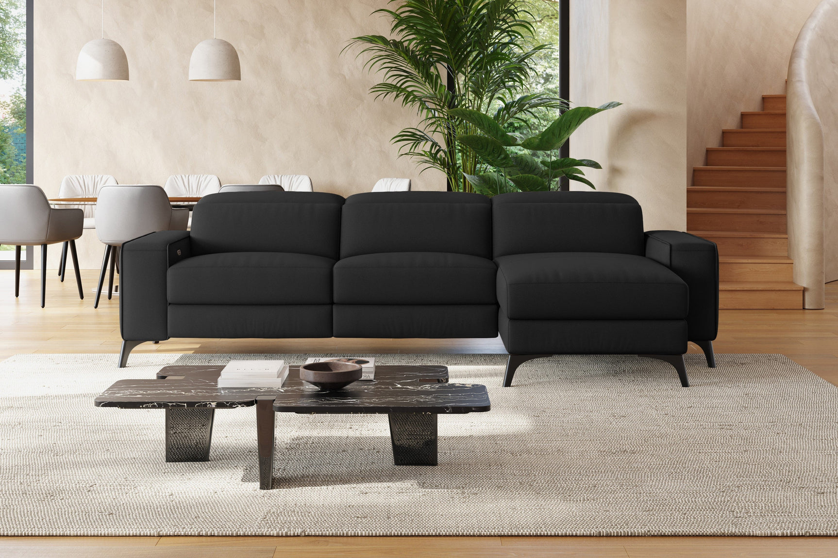 Esther Leather Recliner Sectional Lounge