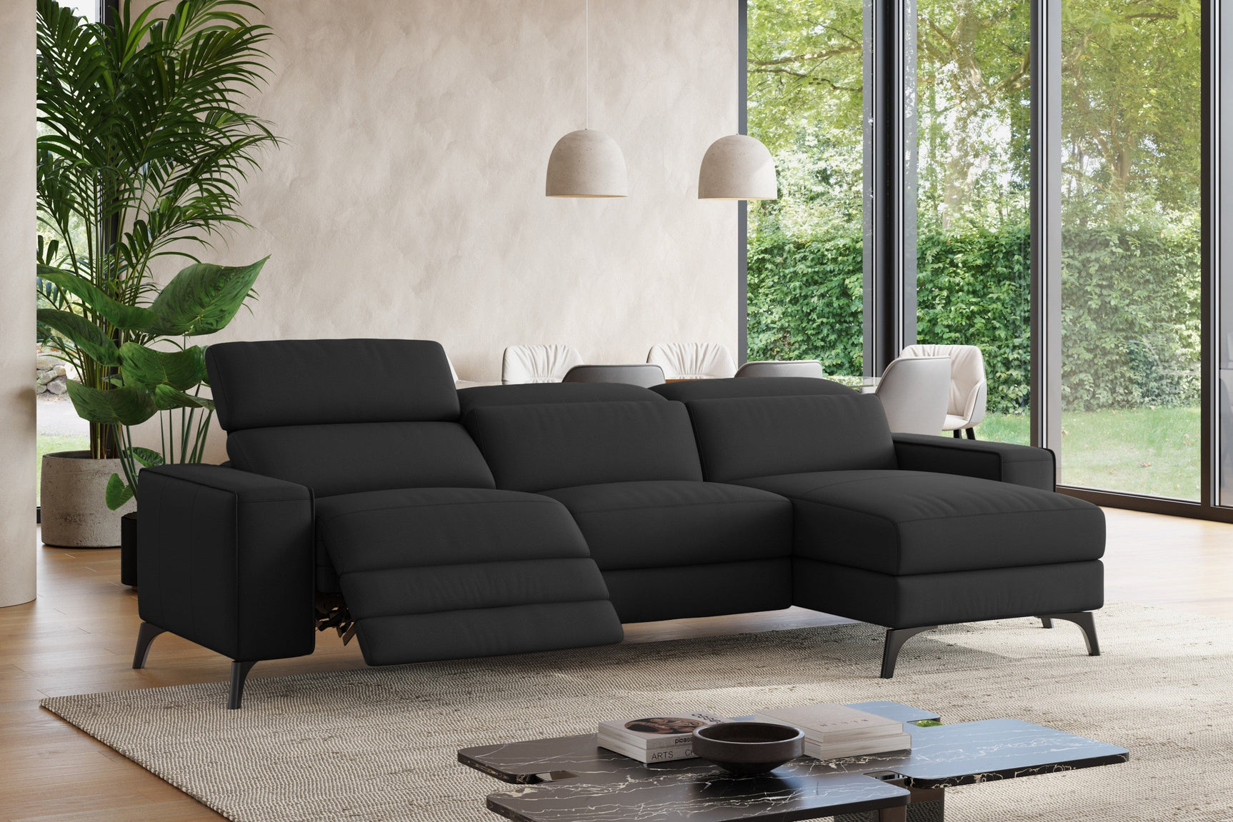 Esther Leather Recliner Sectional Lounge