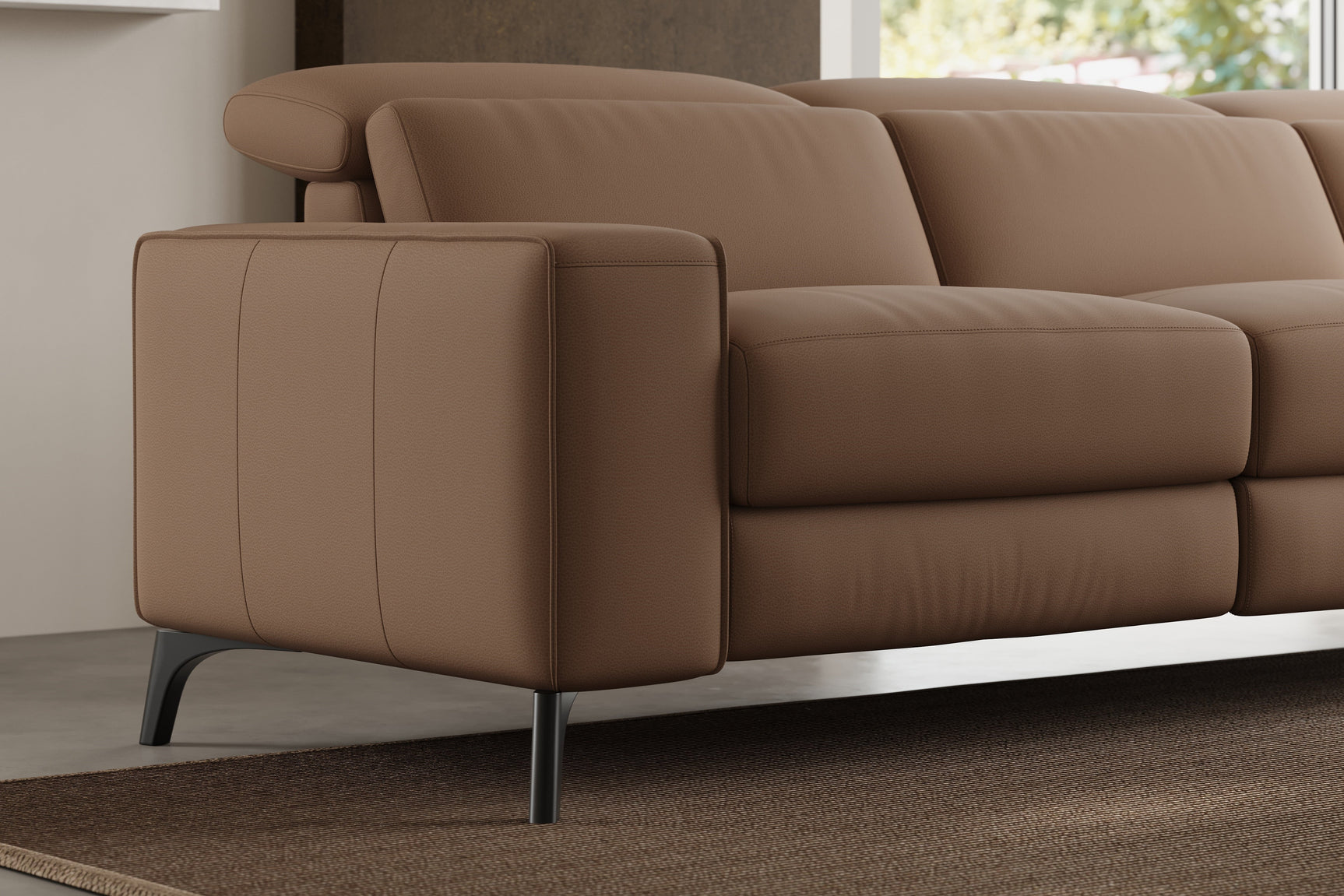 Esther Leather Recliner Sectional Lounge