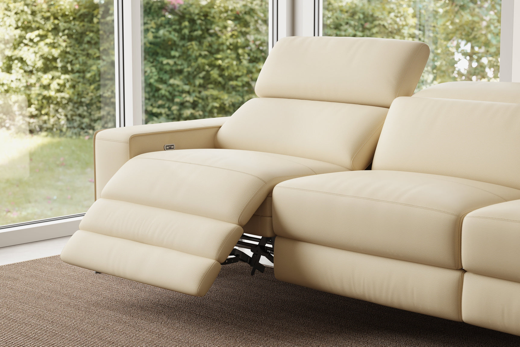Esther Leather Dual Recliner Lounge