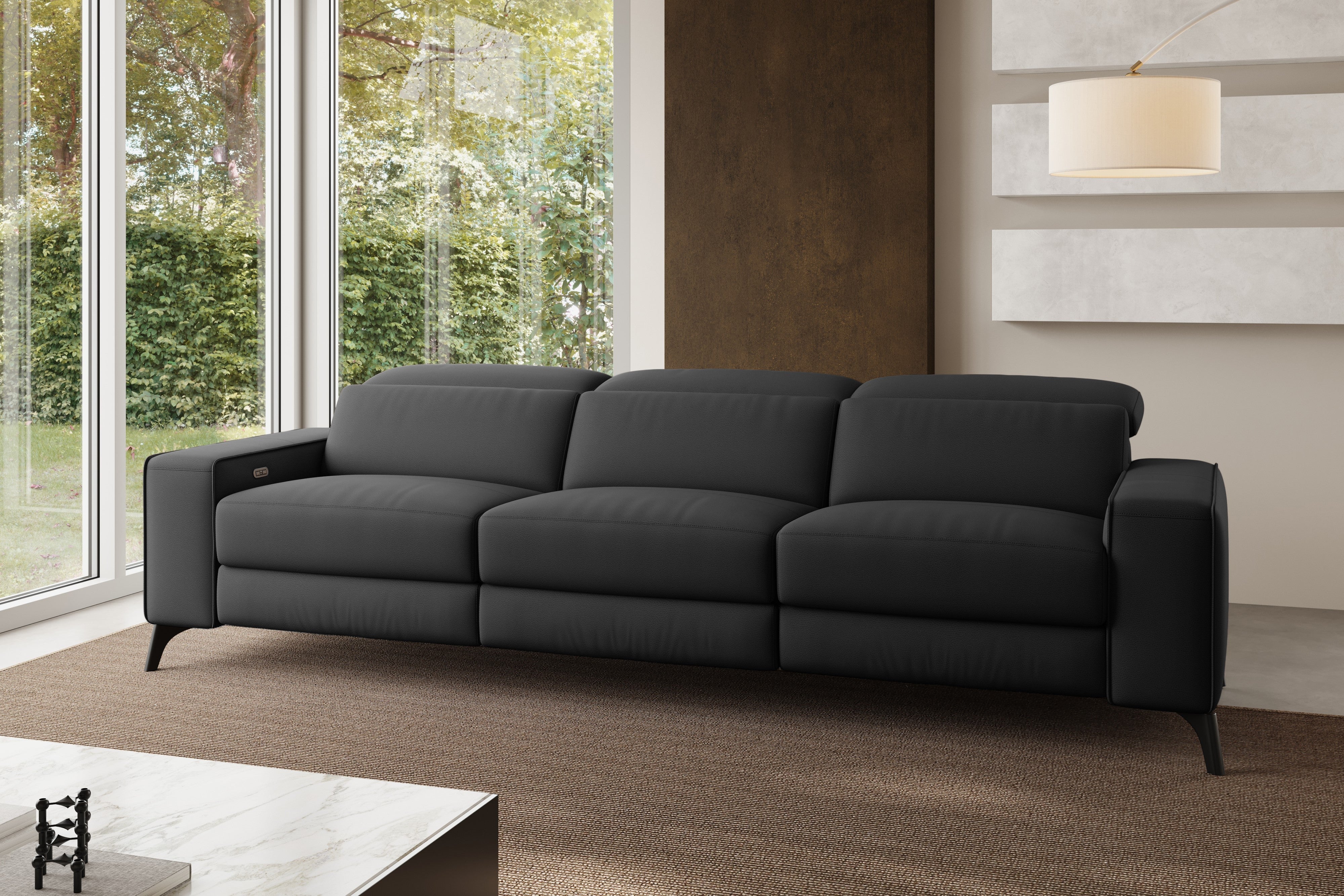 Esther Leather Dual Recliner Lounge