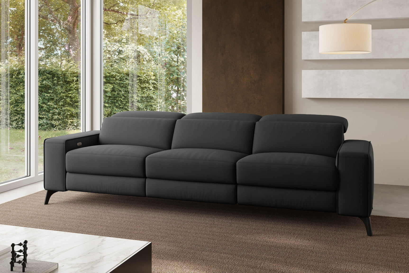 Esther Leather Dual Recliner Lounge