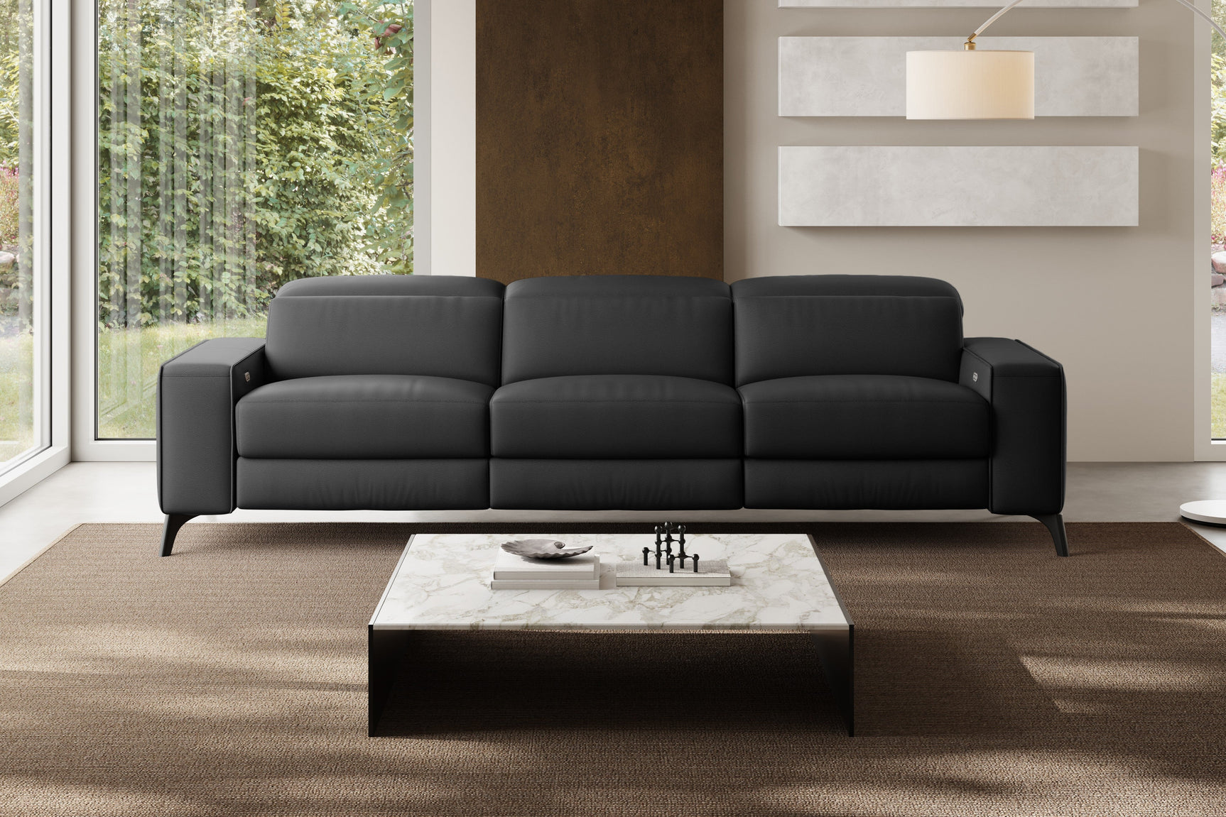 Esther Leather Dual Recliner Lounge