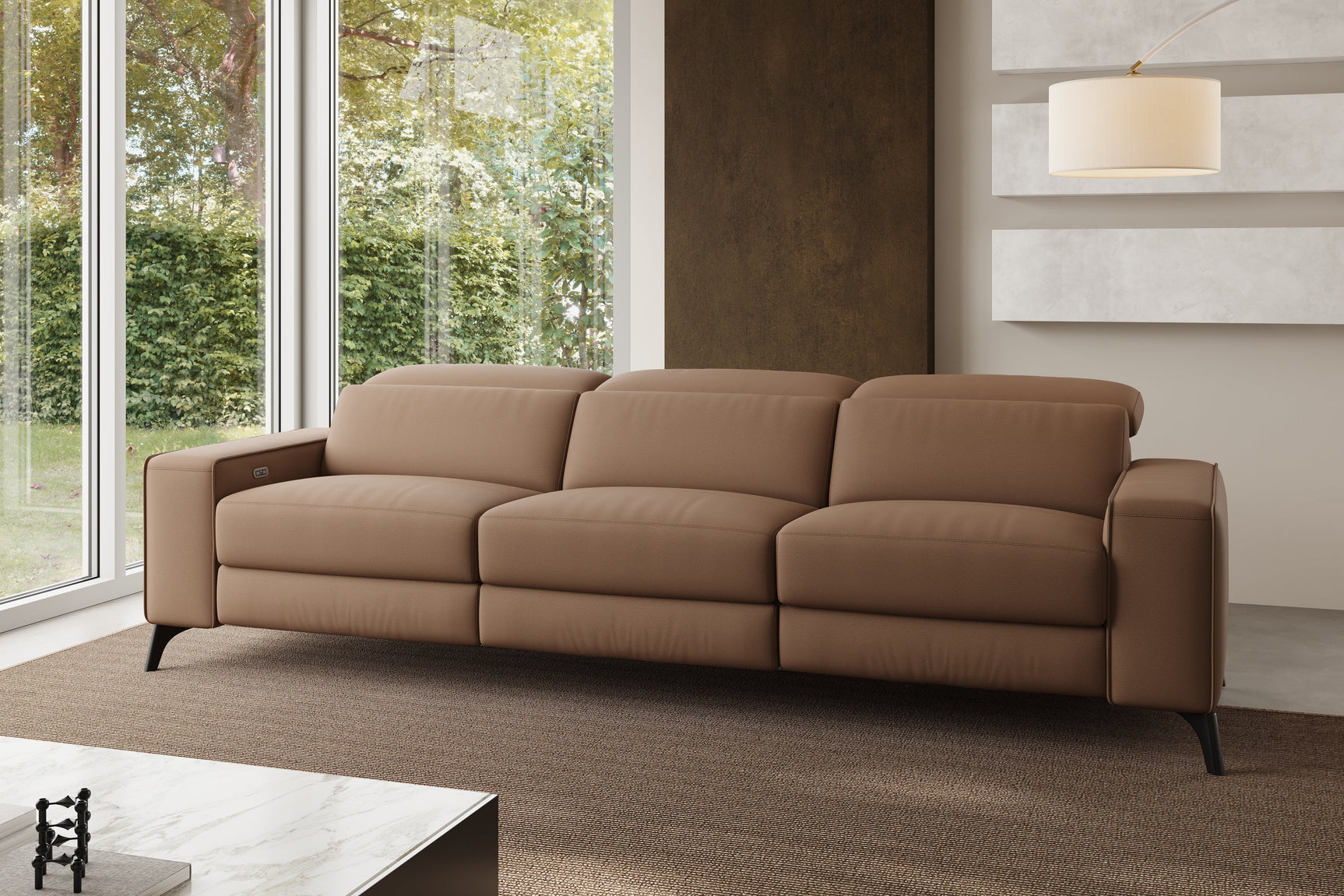 Esther Leather Dual Recliner Lounge