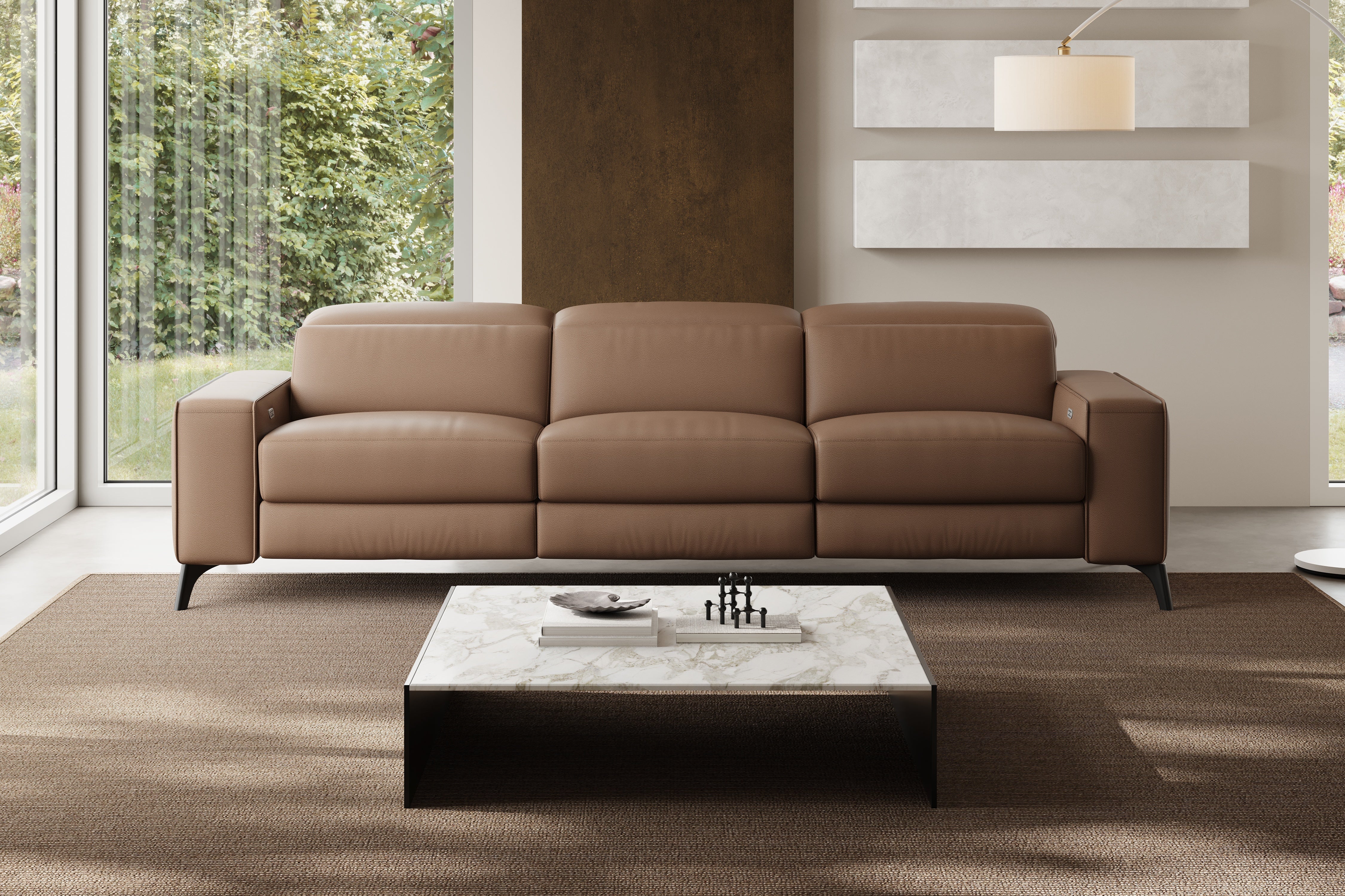 Esther Leather Dual Recliner Lounge