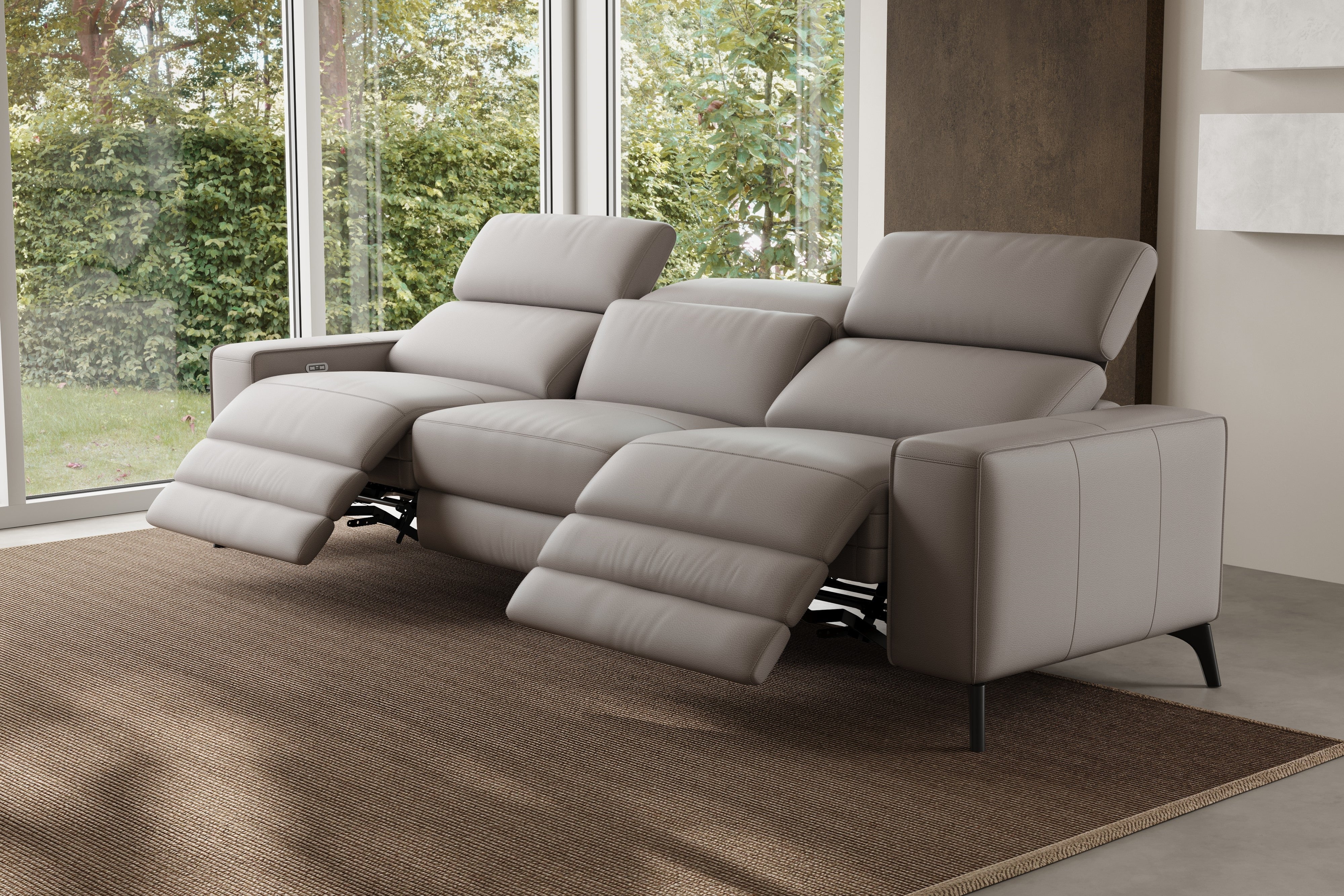 Esther Leather Dual Recliner Lounge