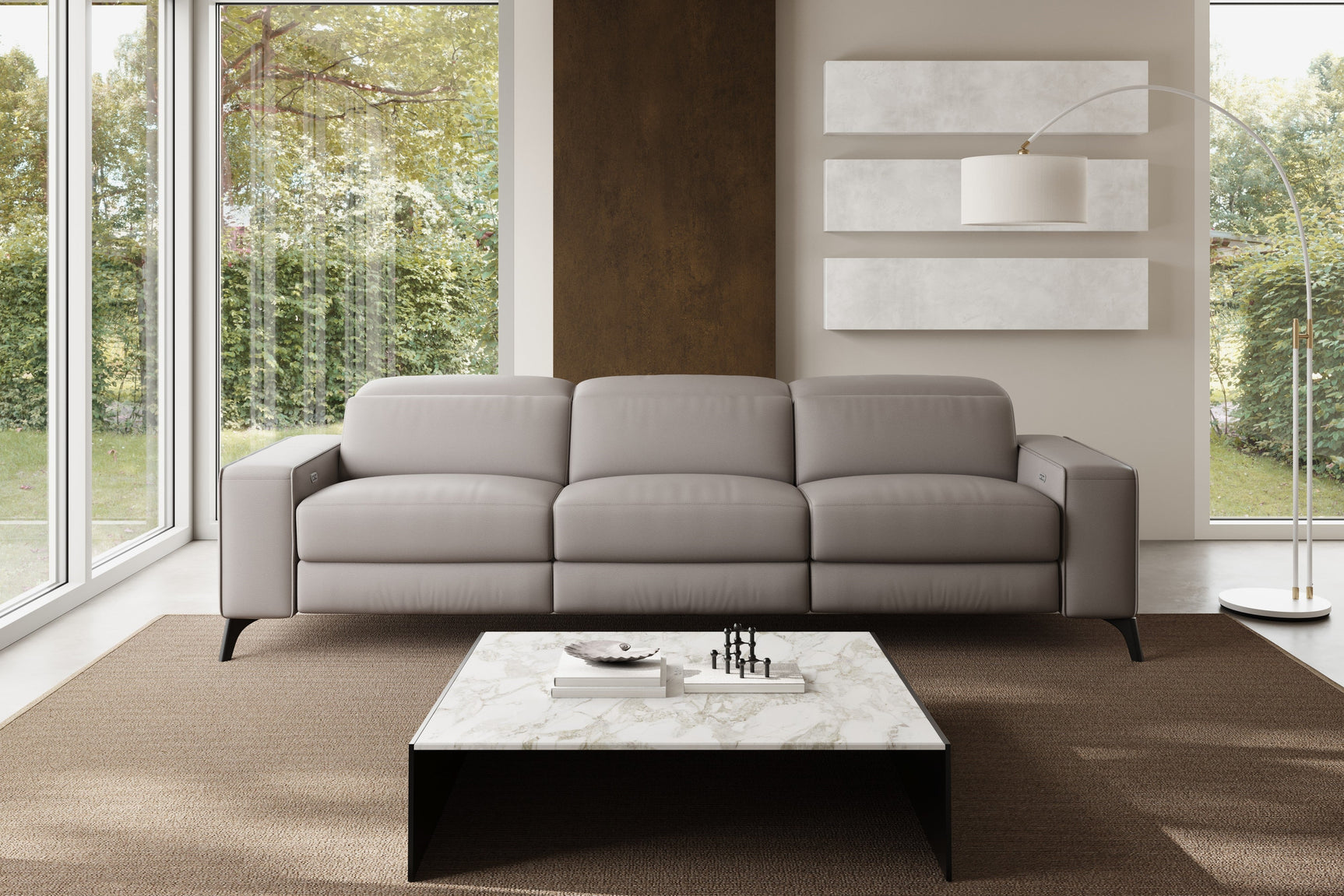 Esther Leather Dual Recliner Lounge